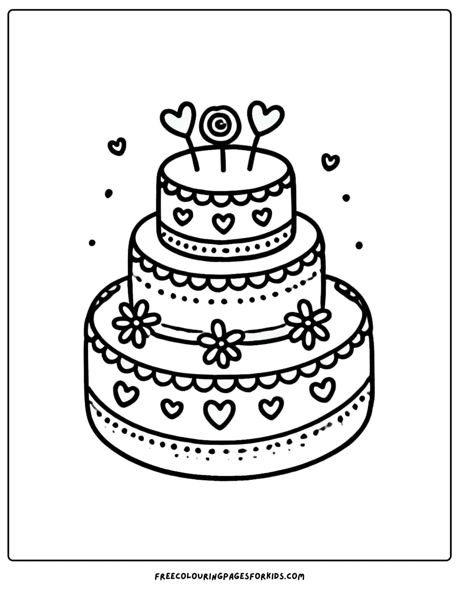 wedding cake coloring page