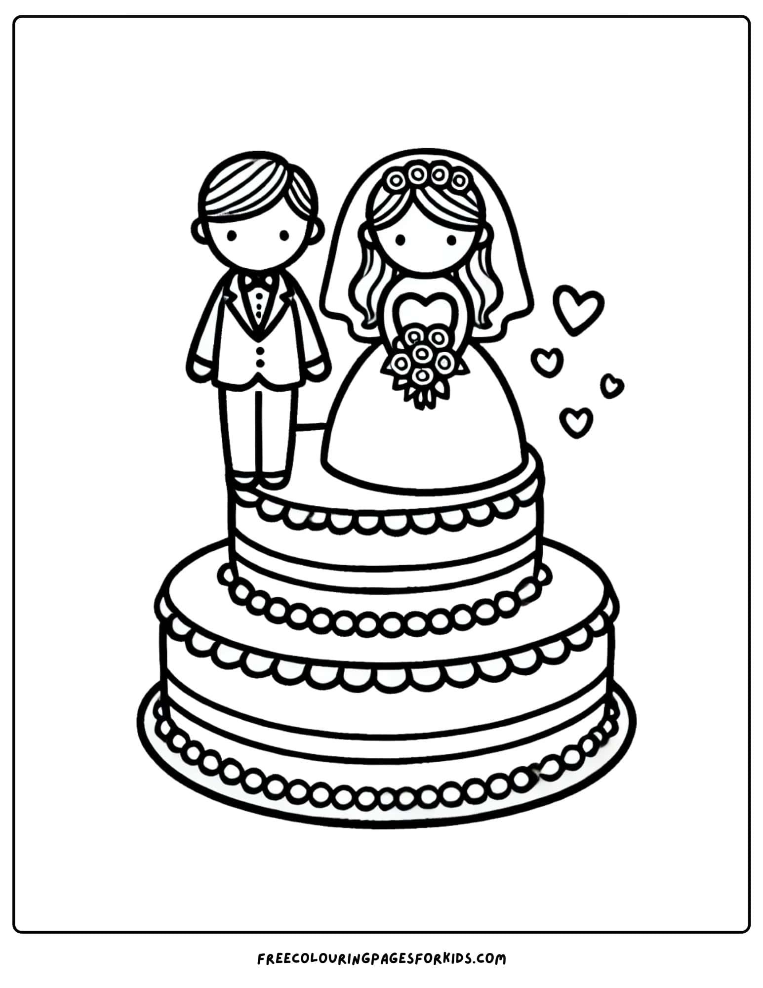 wedding cake topper coloring page