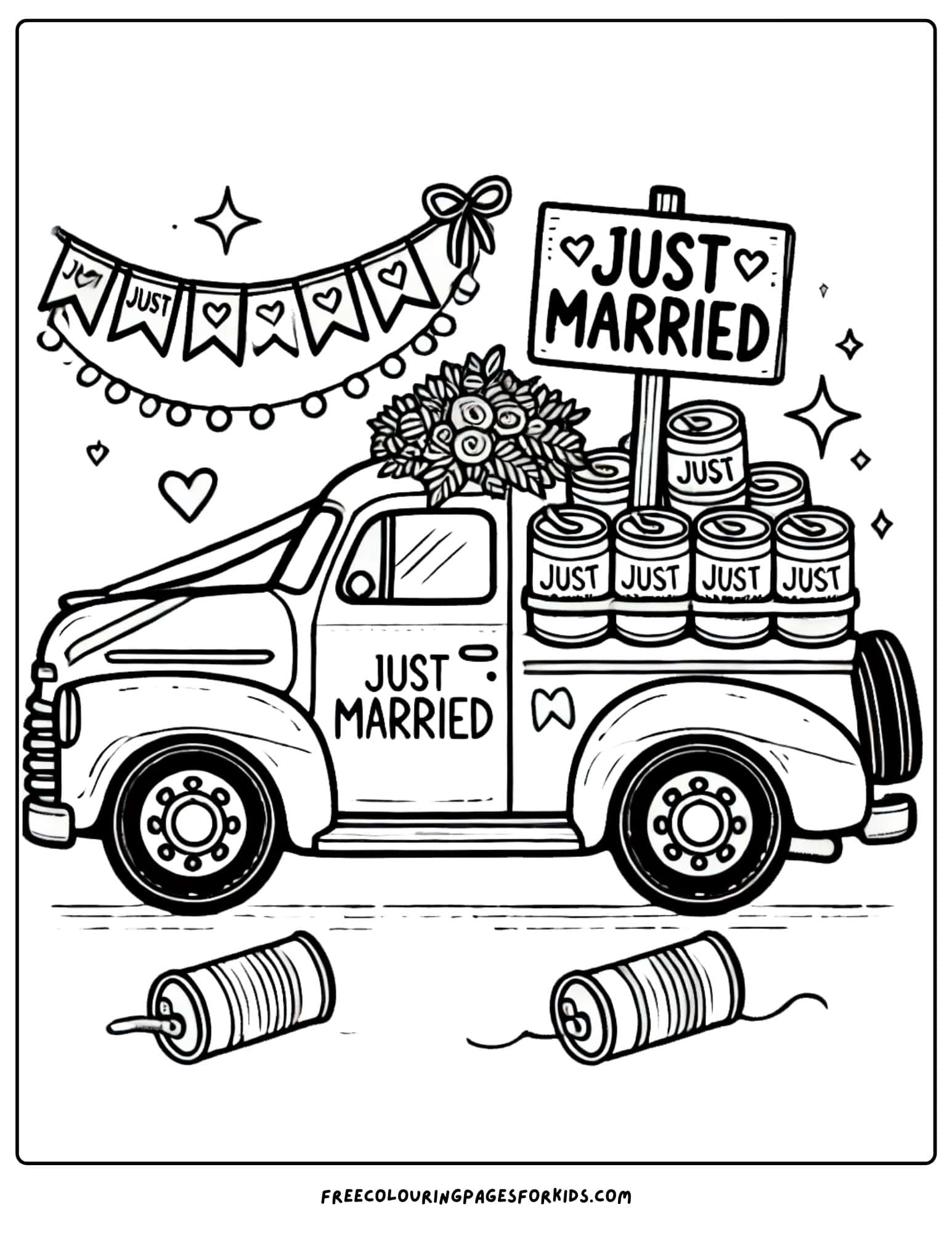 wedding car coloring page