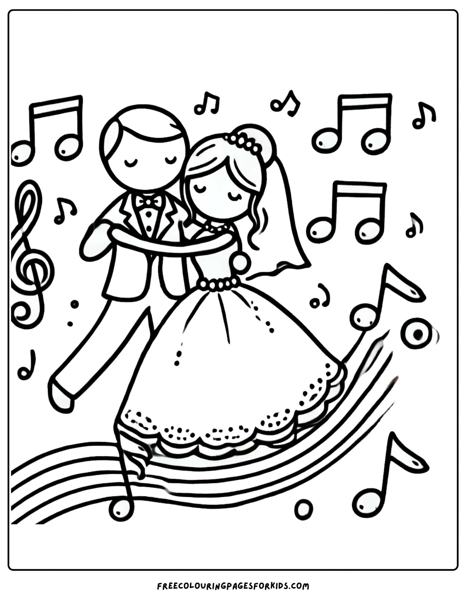 wedding dancing coloring page