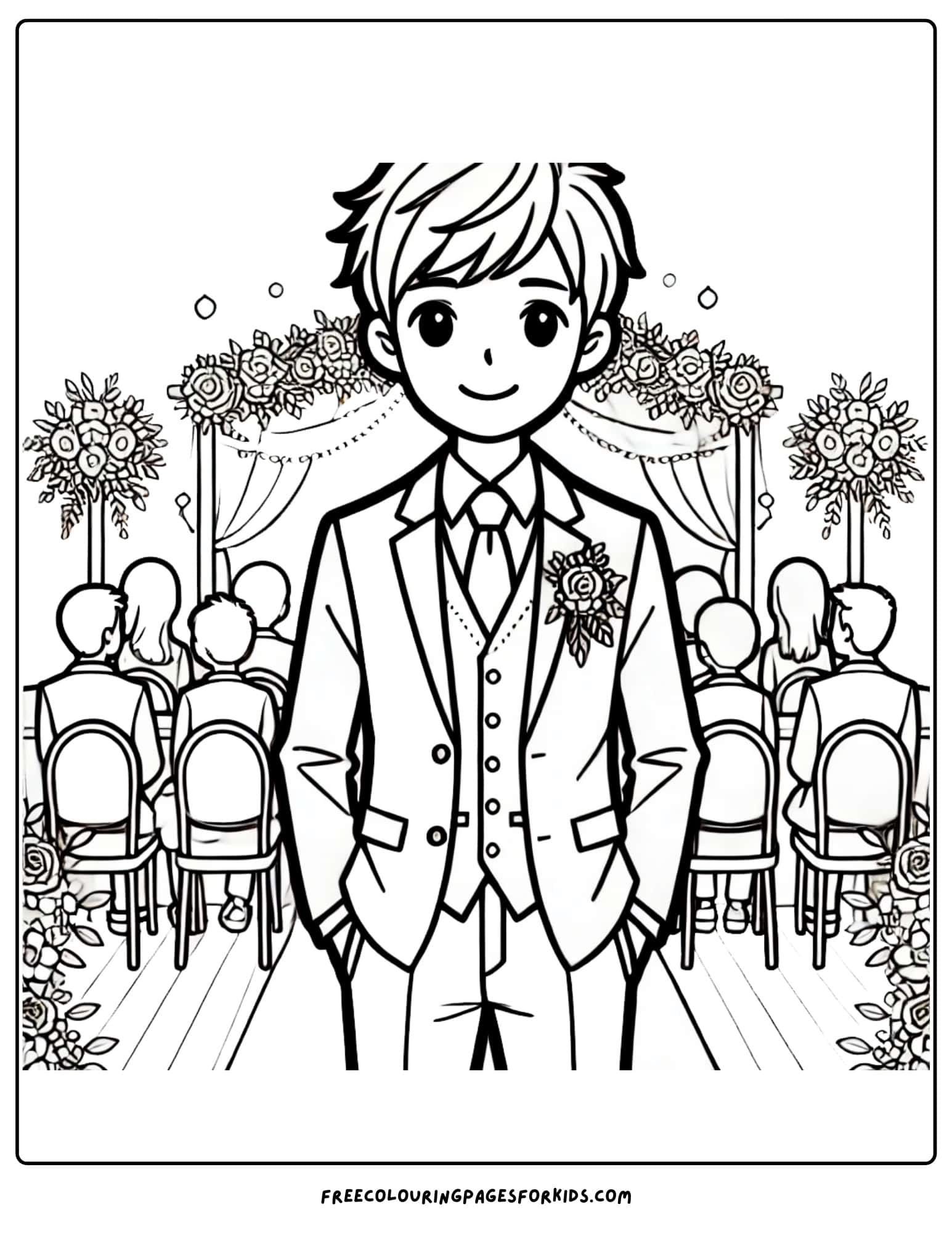 wedding groom coloring page