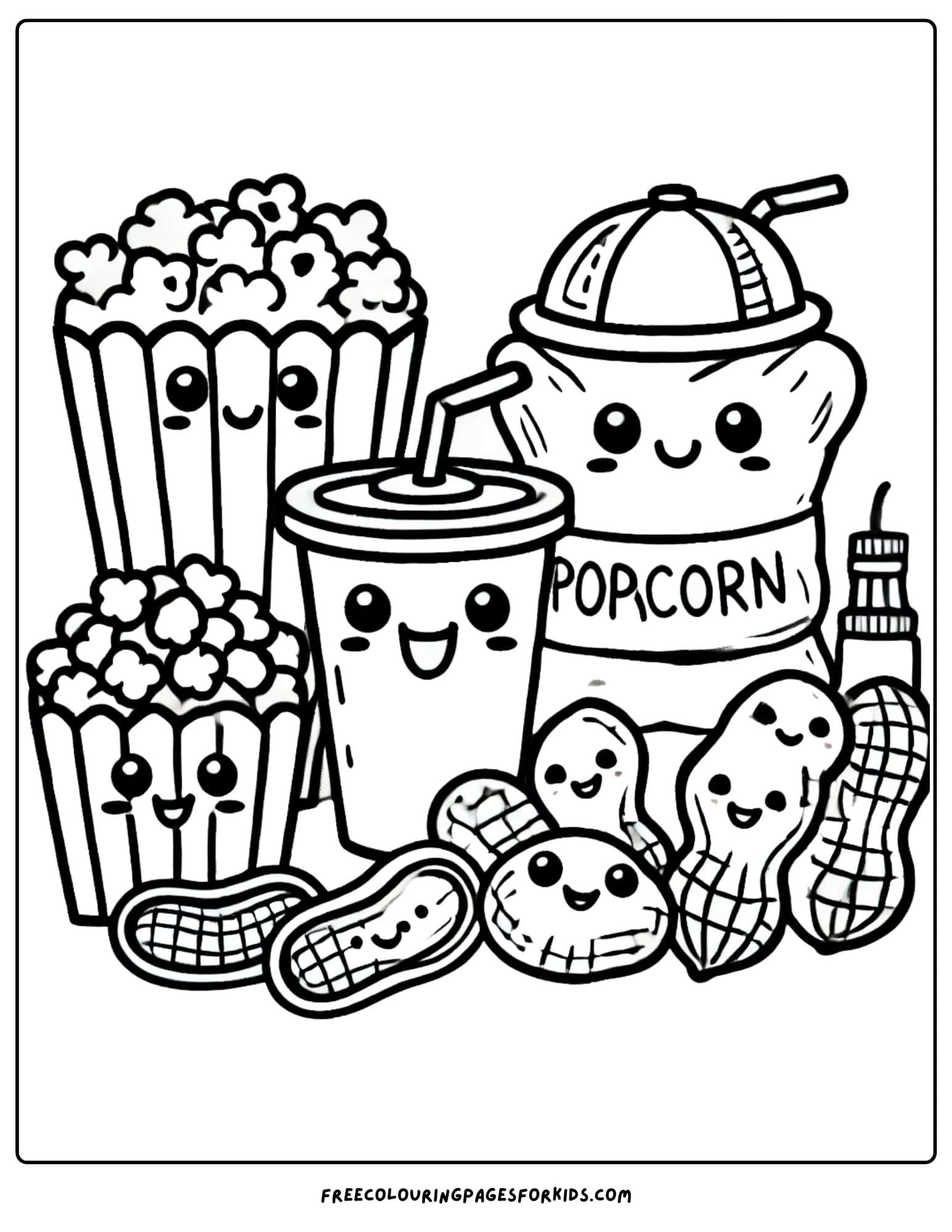 baseball snacks coloring page