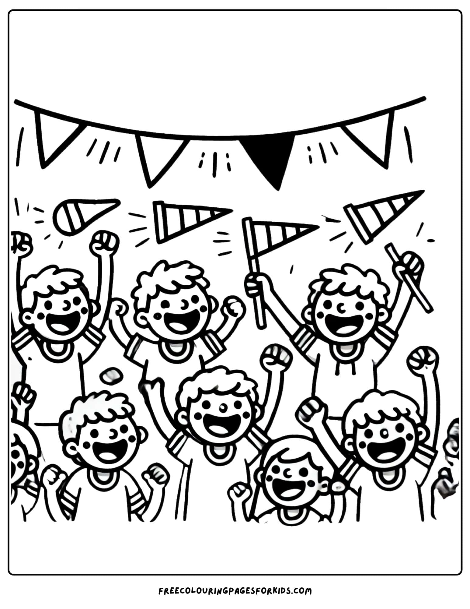 baseball cheering fans coloring page