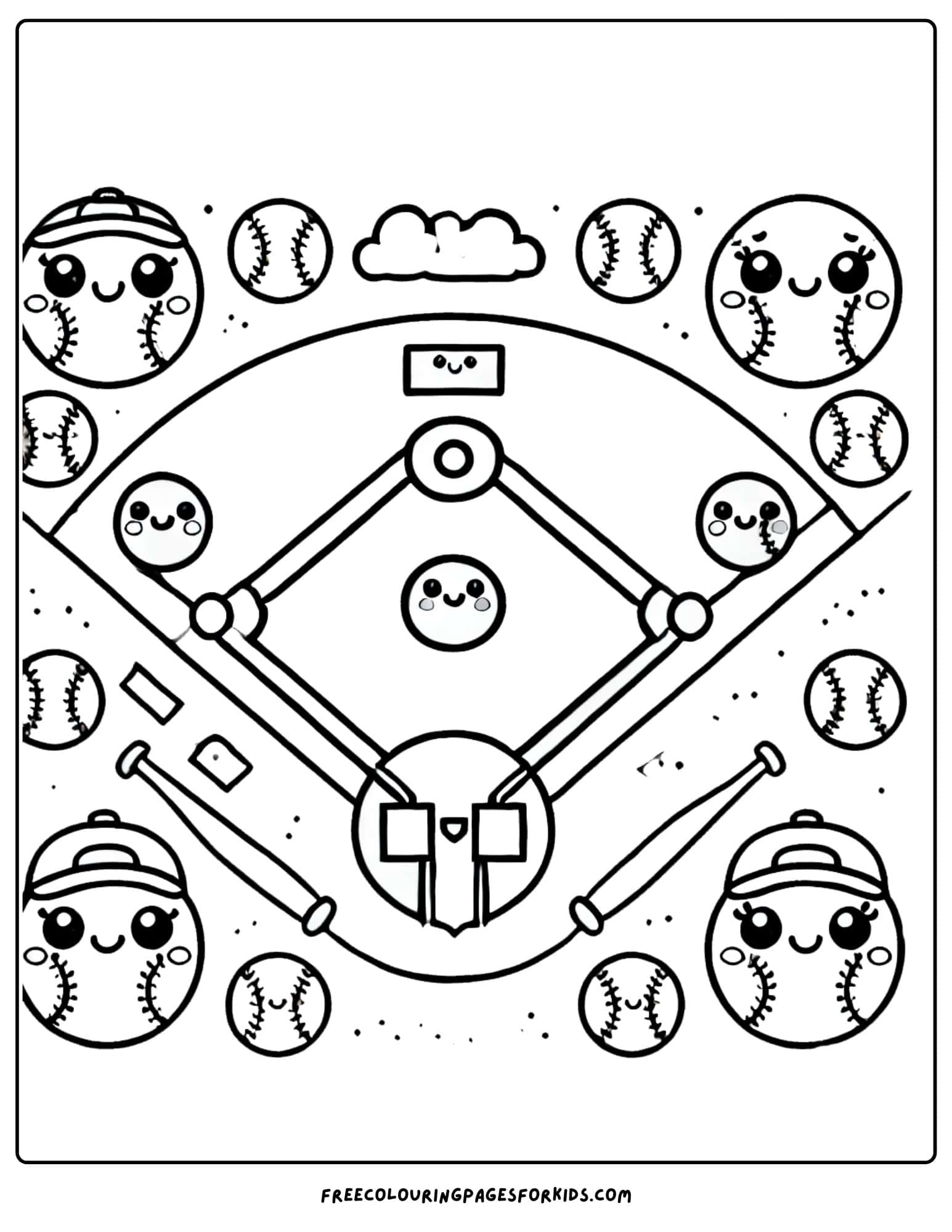 baseball field coloring page