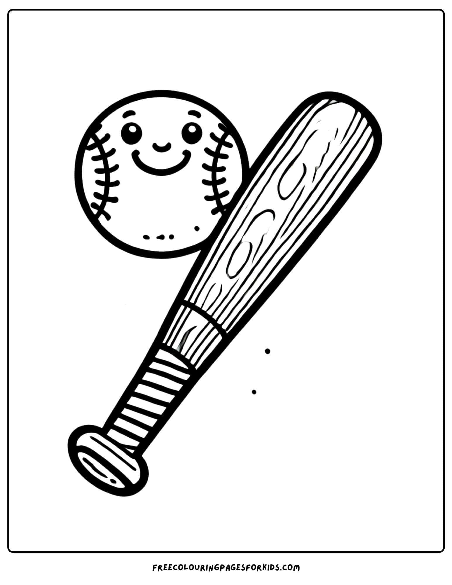 baseball bat and ball coloring page