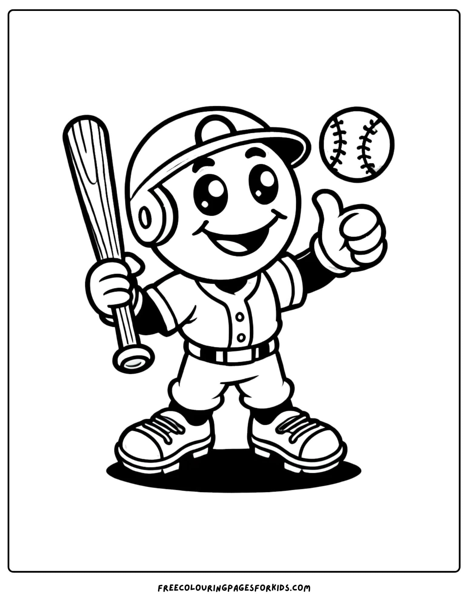 baseball mascot coloring page