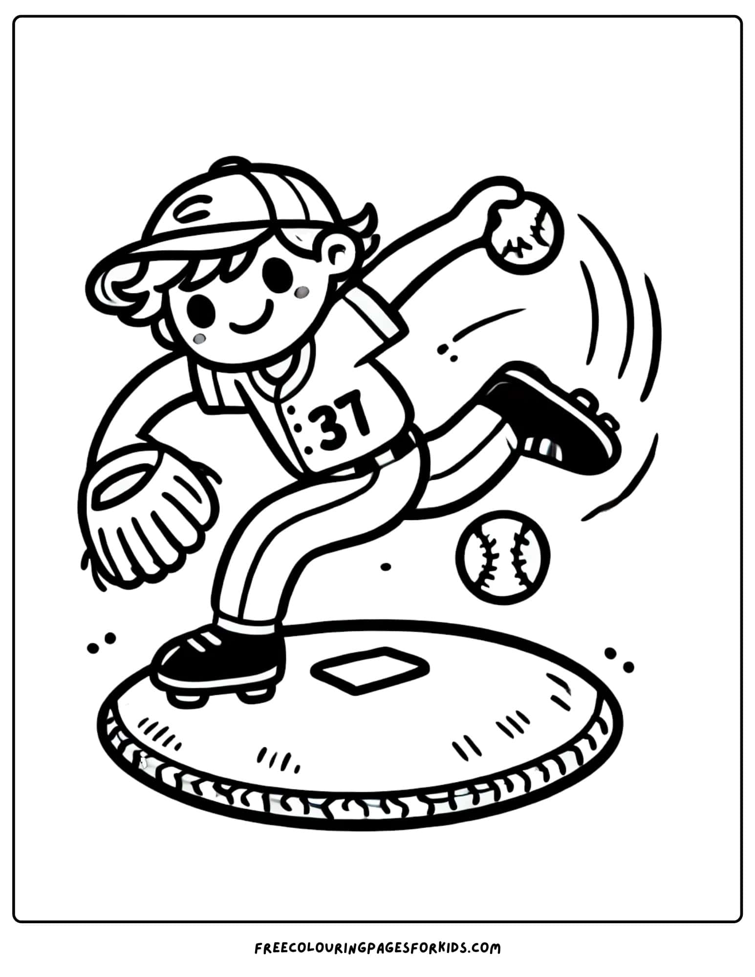 baseball pitcher's mound coloring page