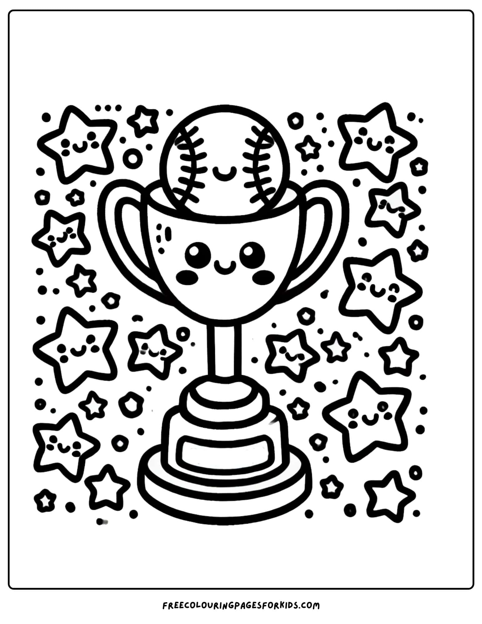 baseball trophy coloring page