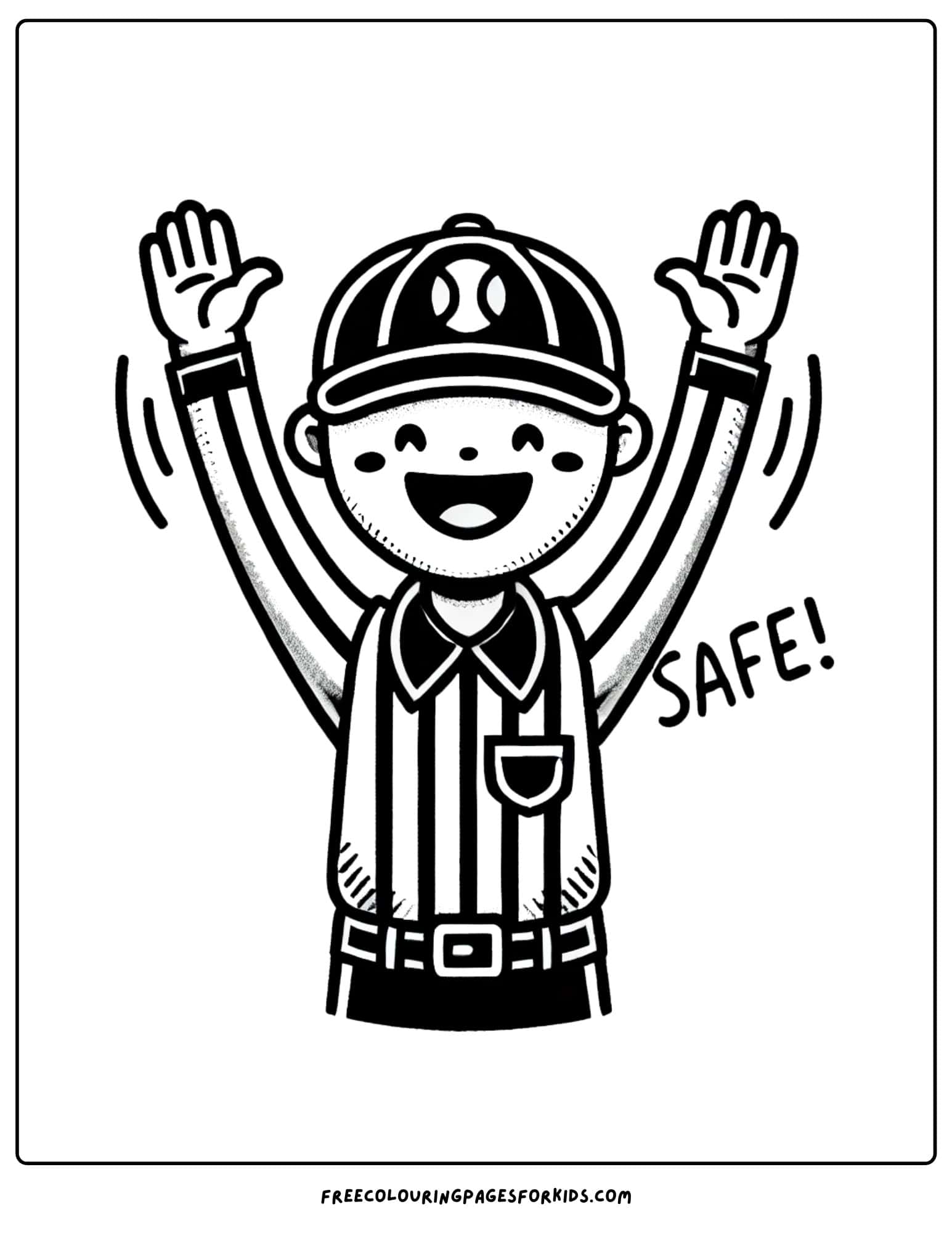 baseball referee coloring page