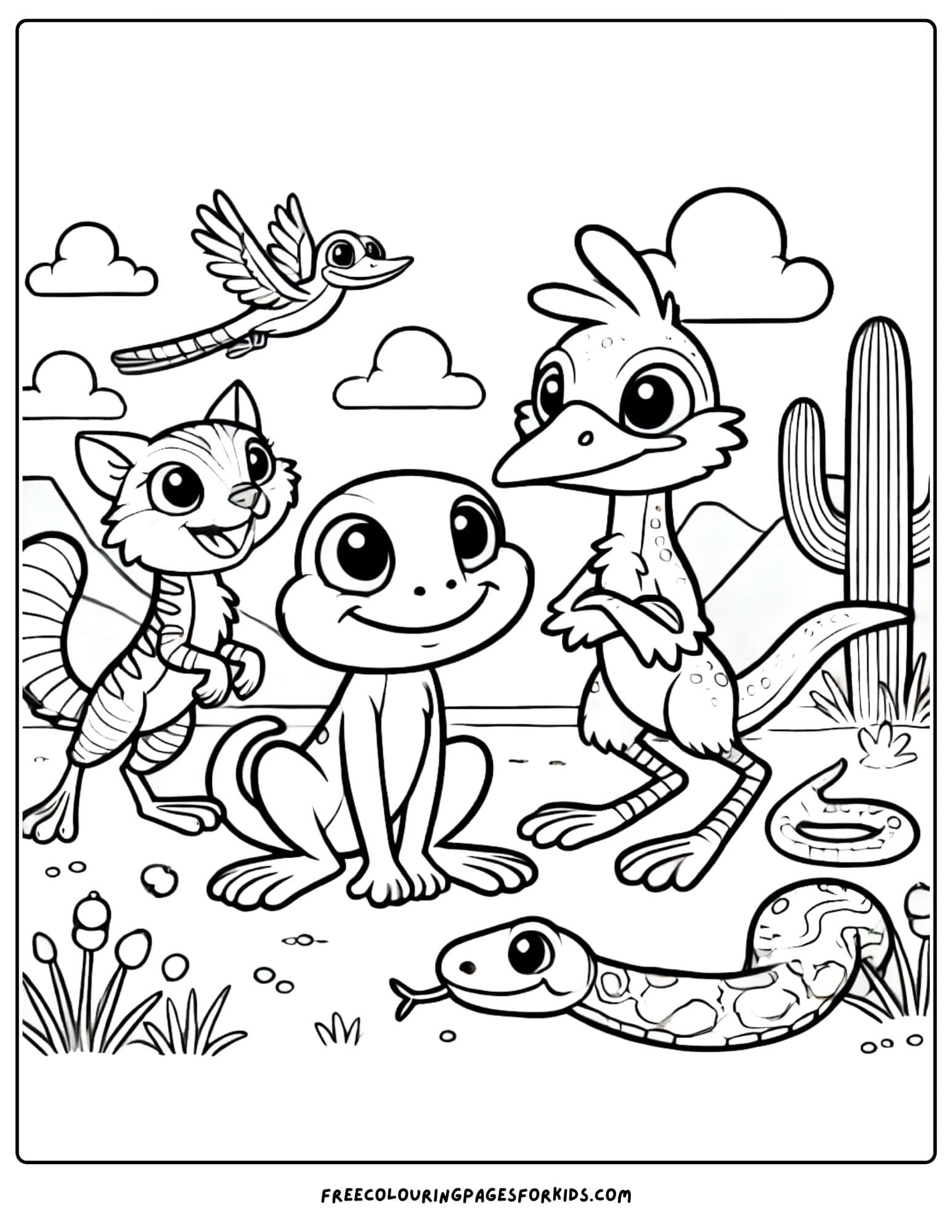 desert animals coloring page