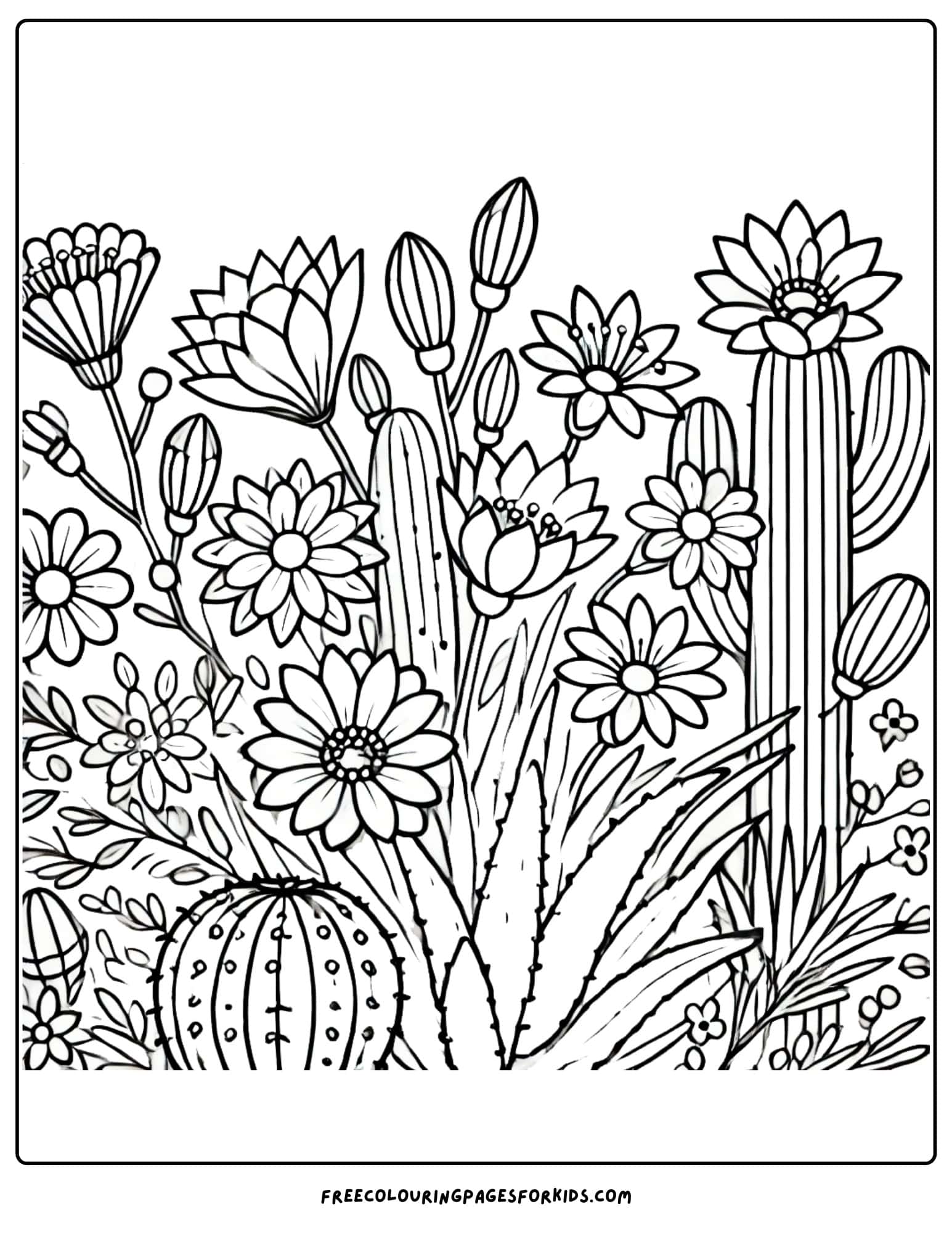 desert flowers coloring page