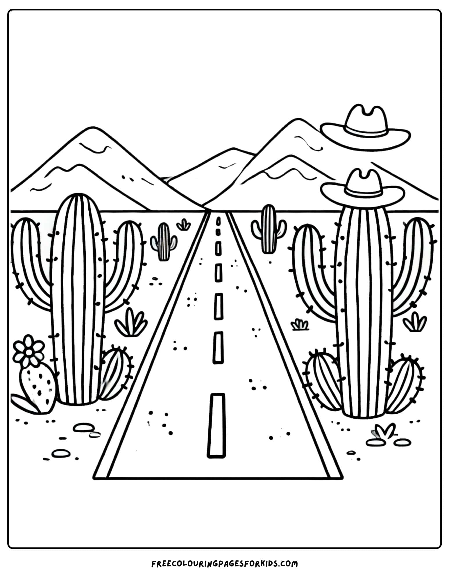 desert road coloring page