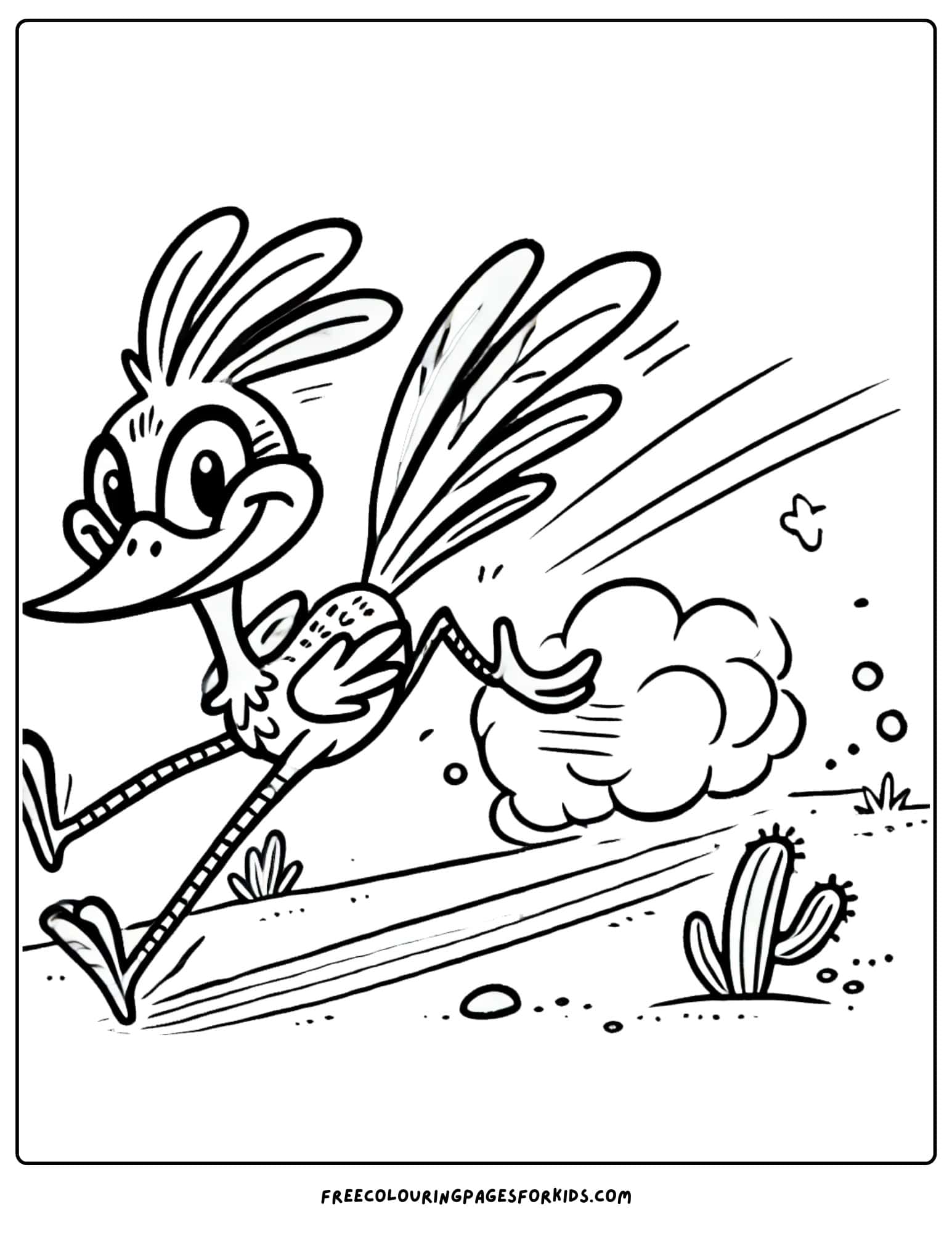 desert road runner coloring page