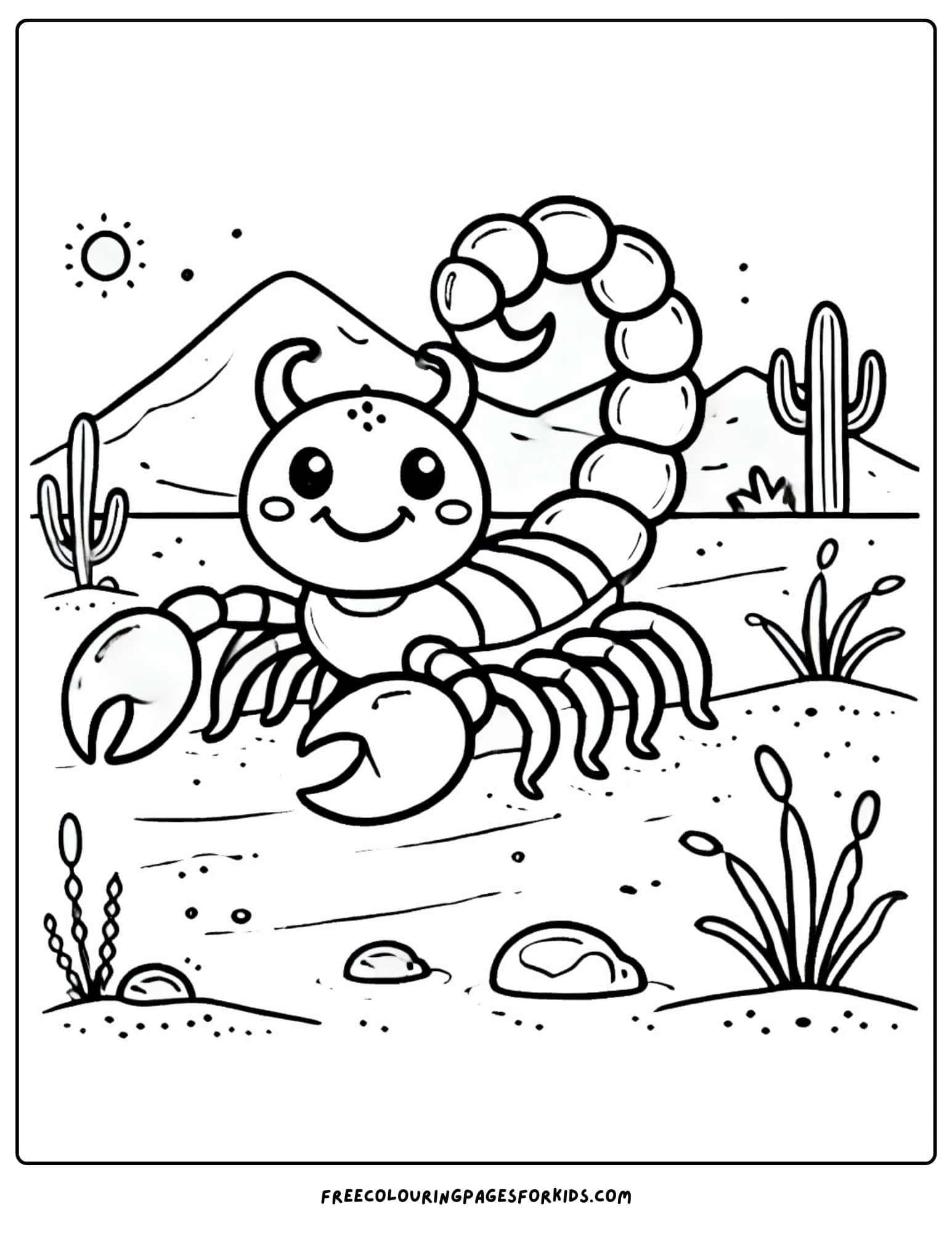 desert scorpion coloring page