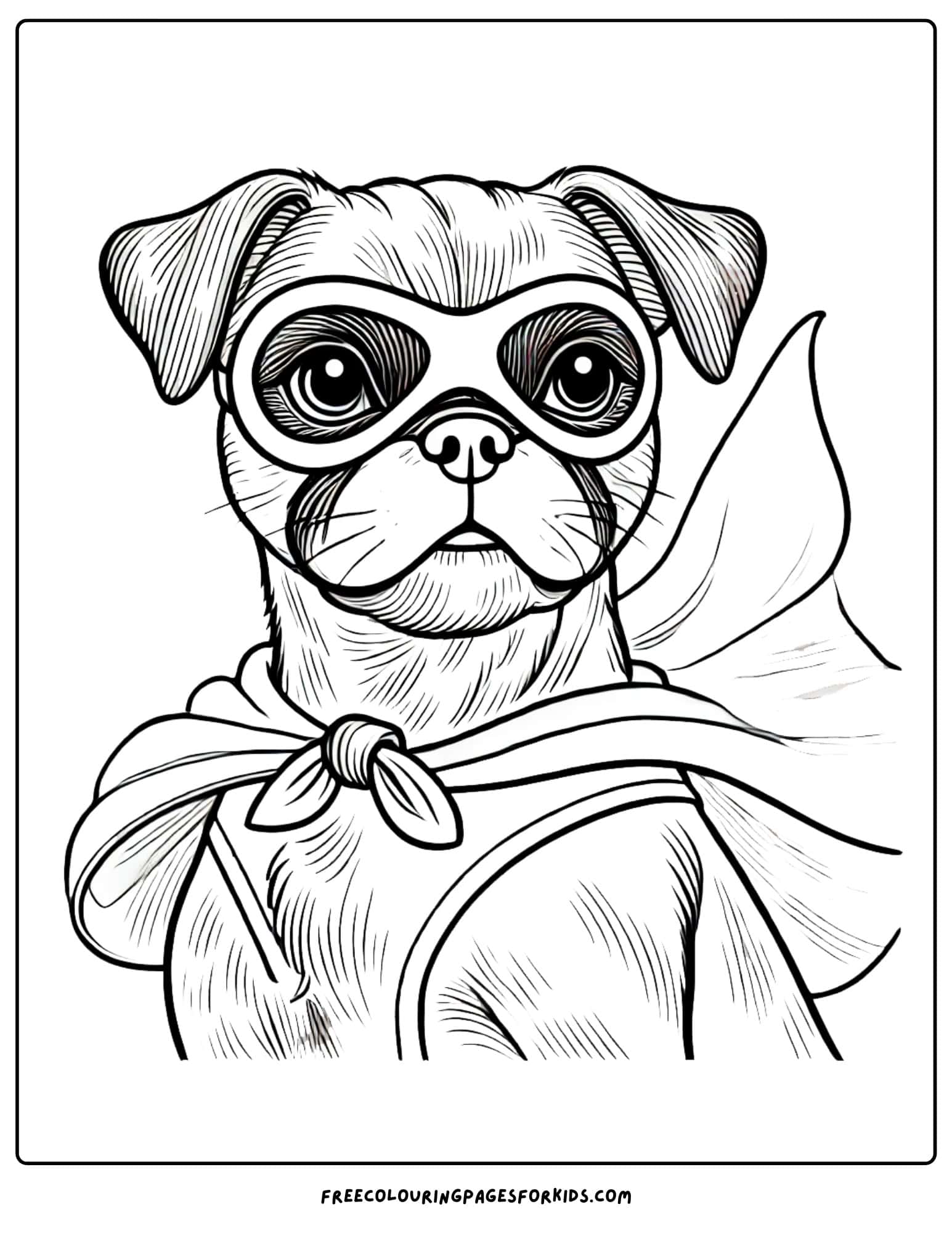 dog superhero coloring page