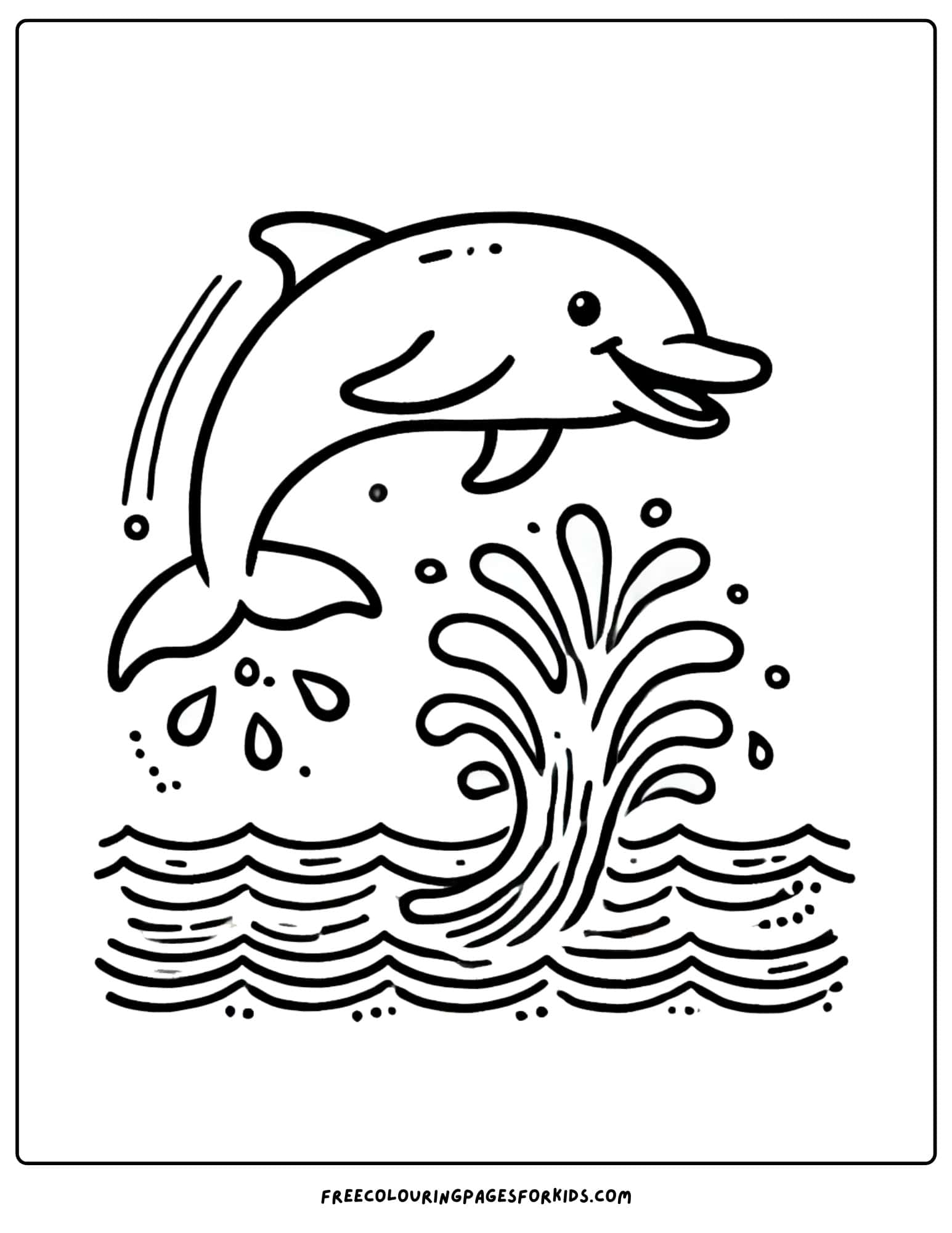 dolphin performing a flip coloring page