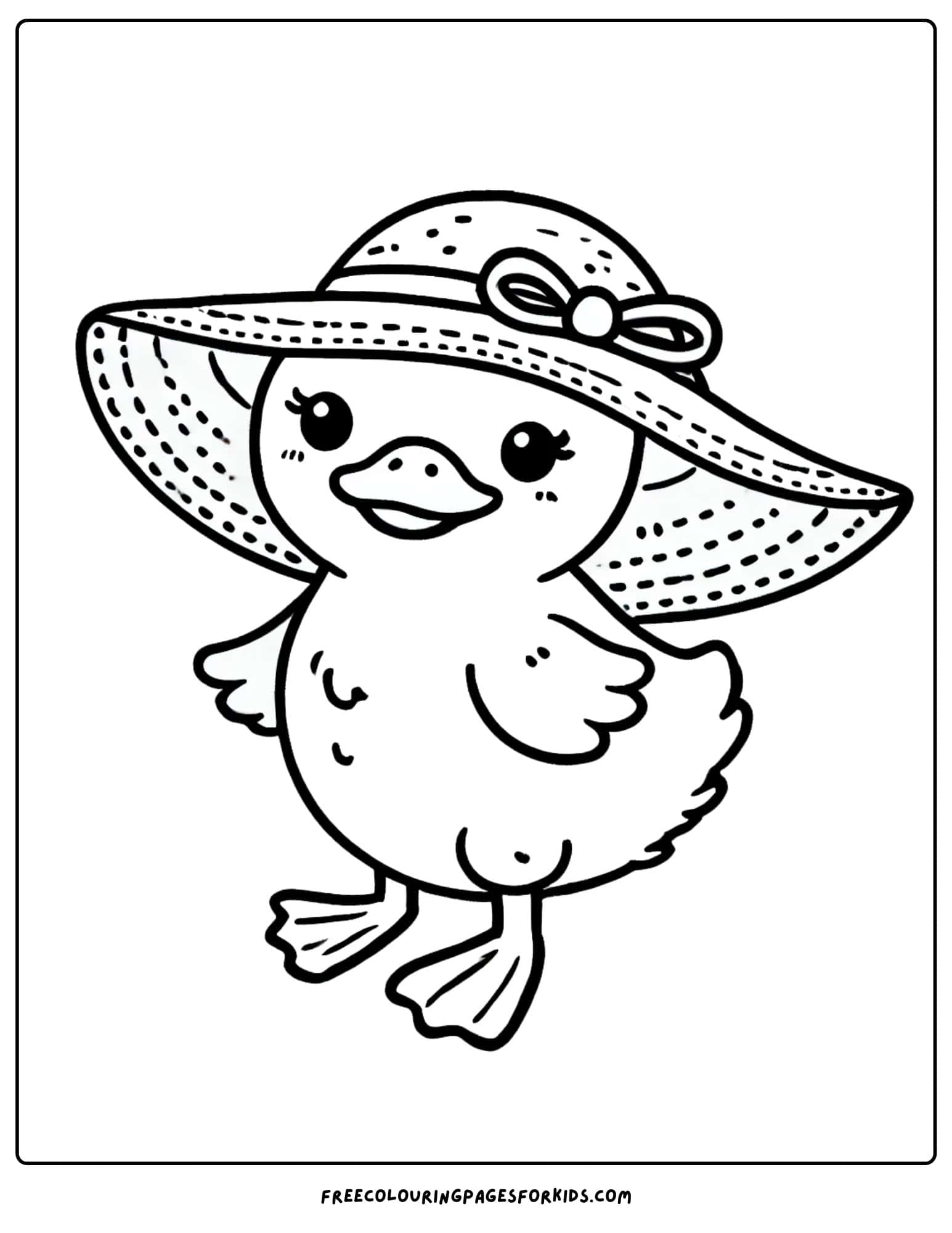 duck wearing a hat coloring page