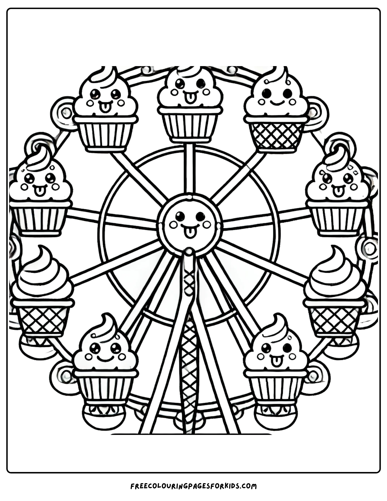 ice cream ferris wheel coloring page