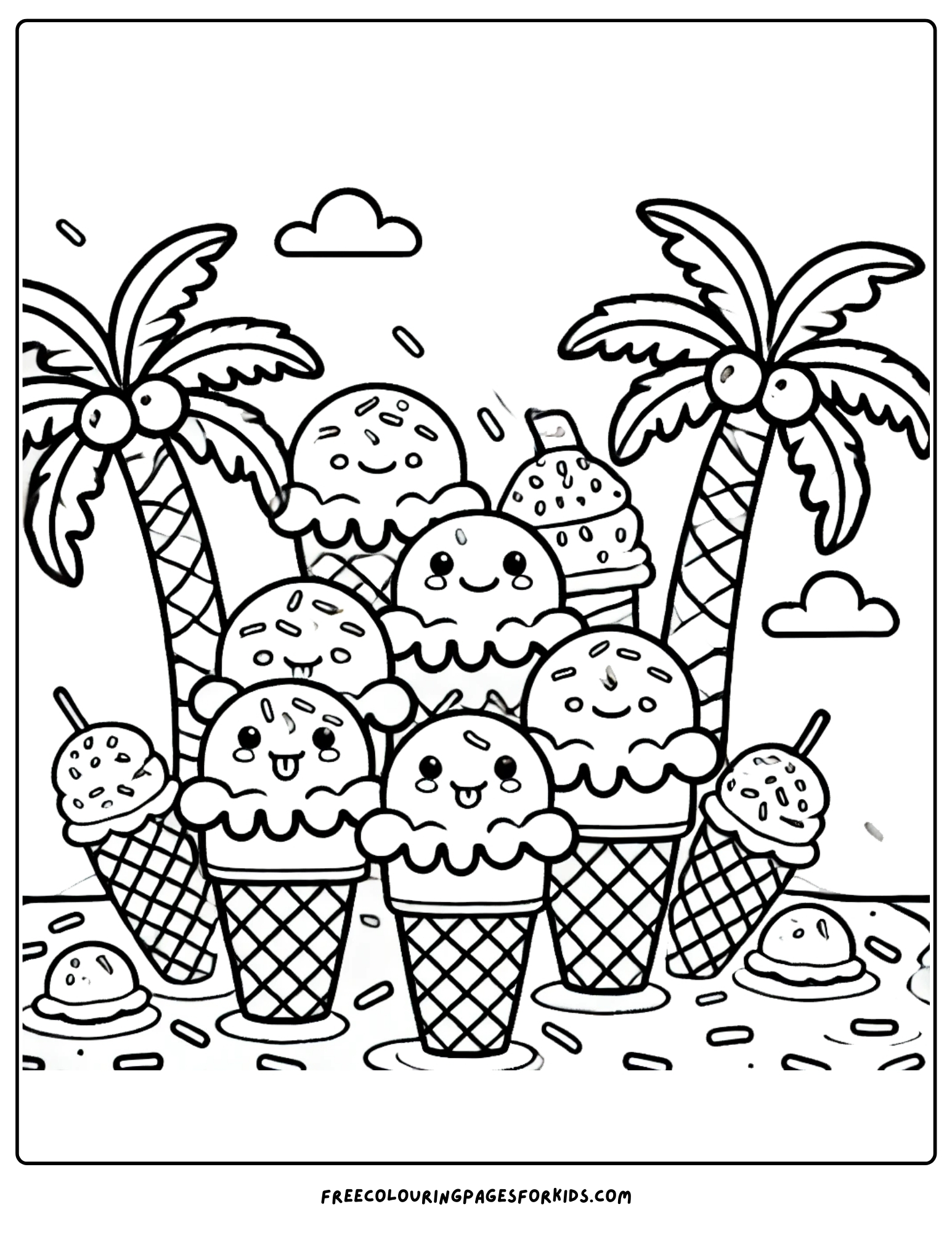 ice cream island coloring page