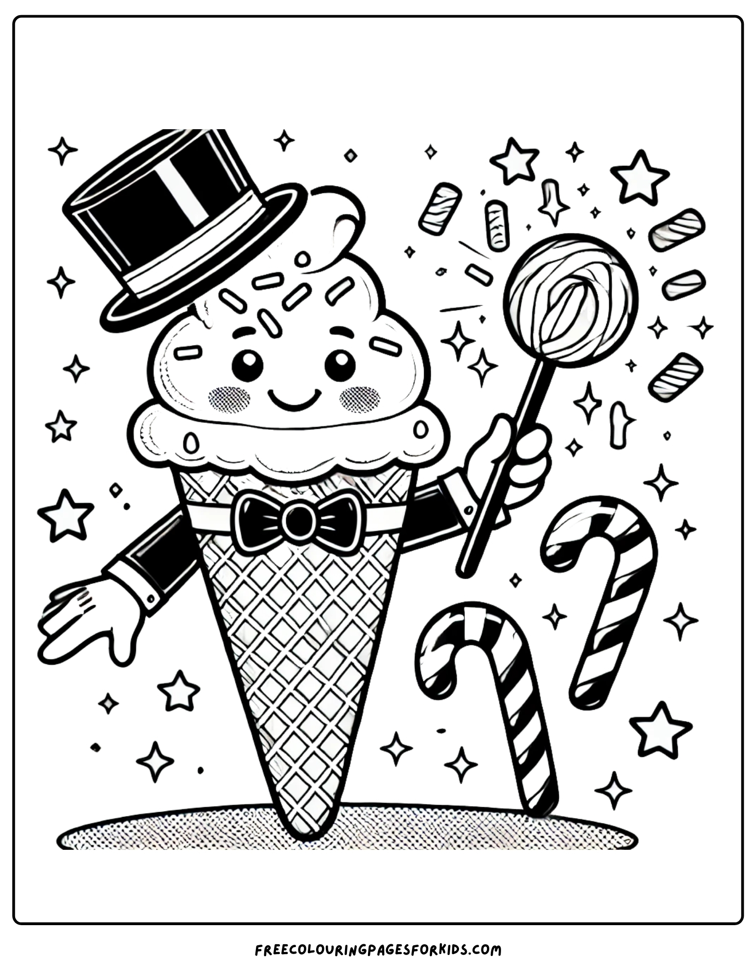 ice cream magic coloring page