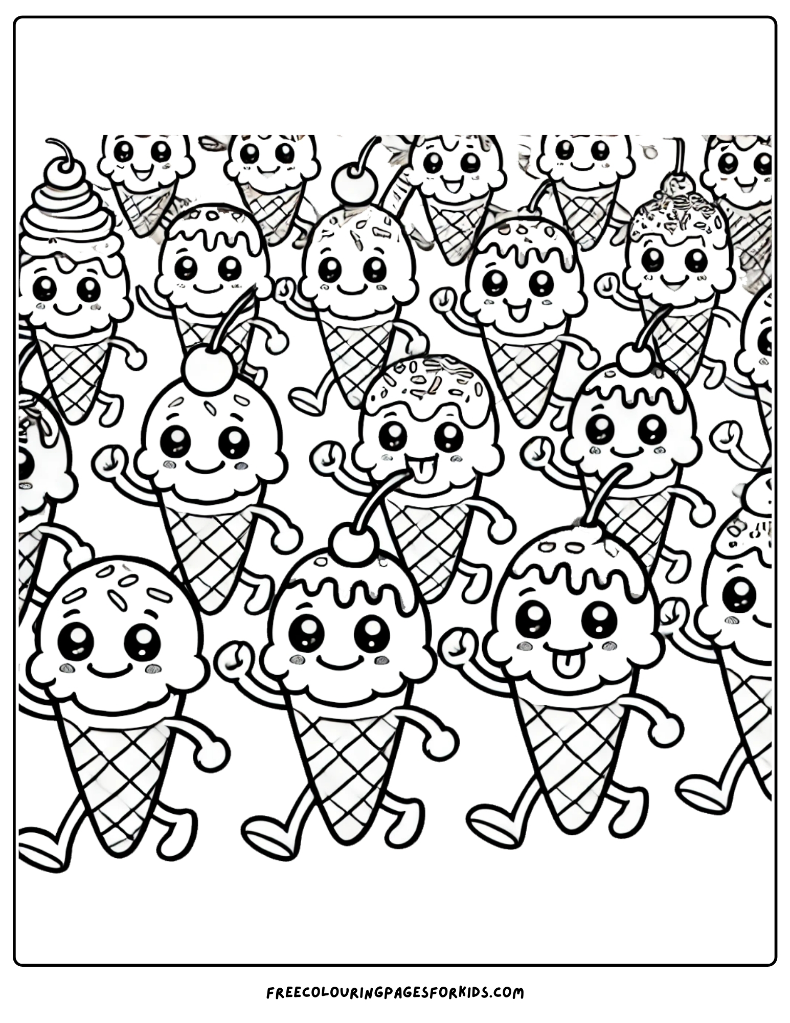 ice cream parade coloring page