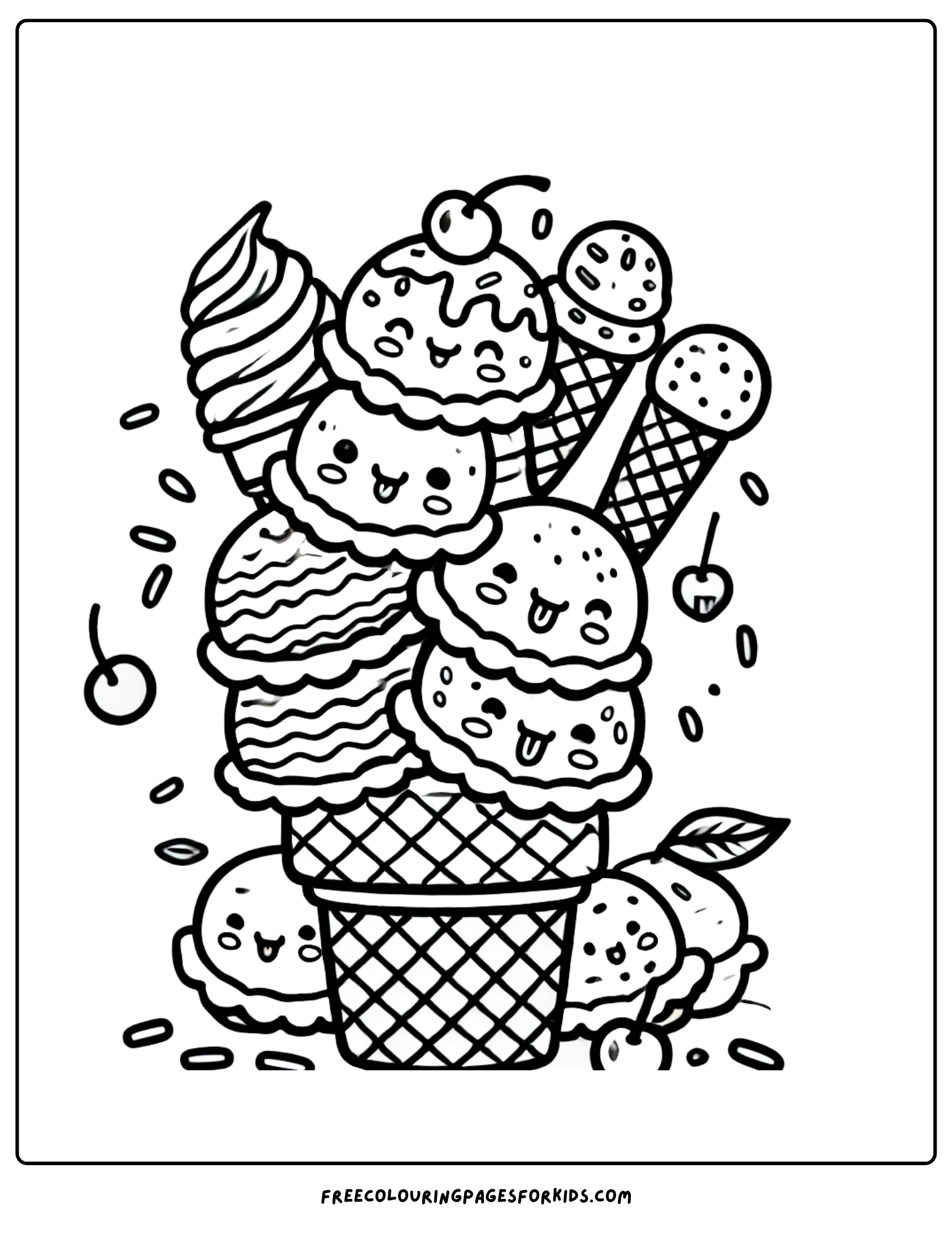 ice cream stack coloring page