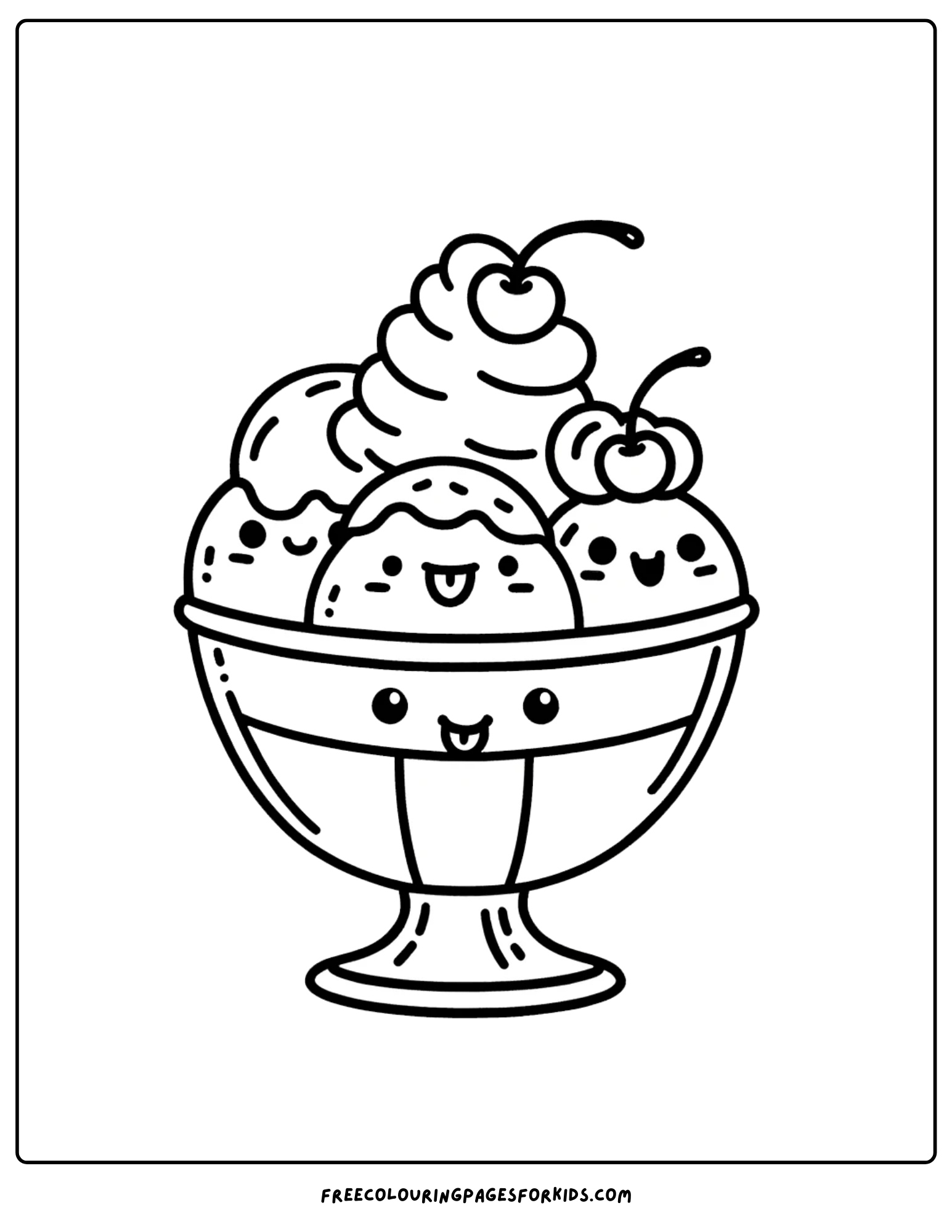 ice cream sundae coloring page