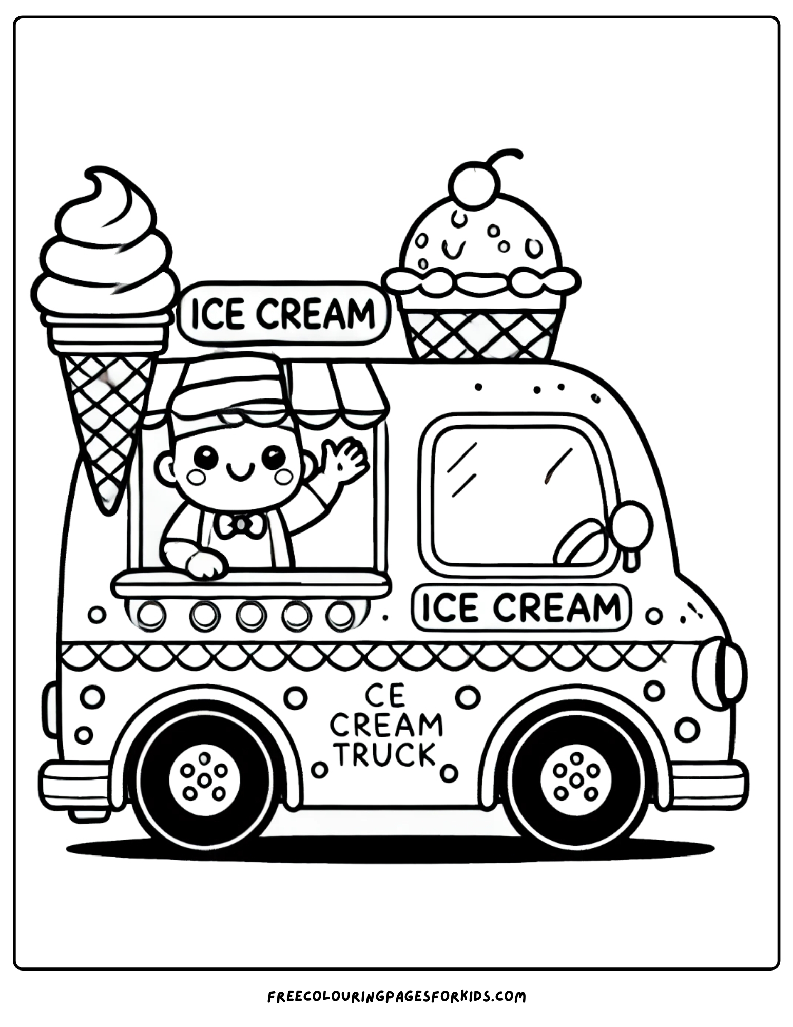 ice cream truck coloring page