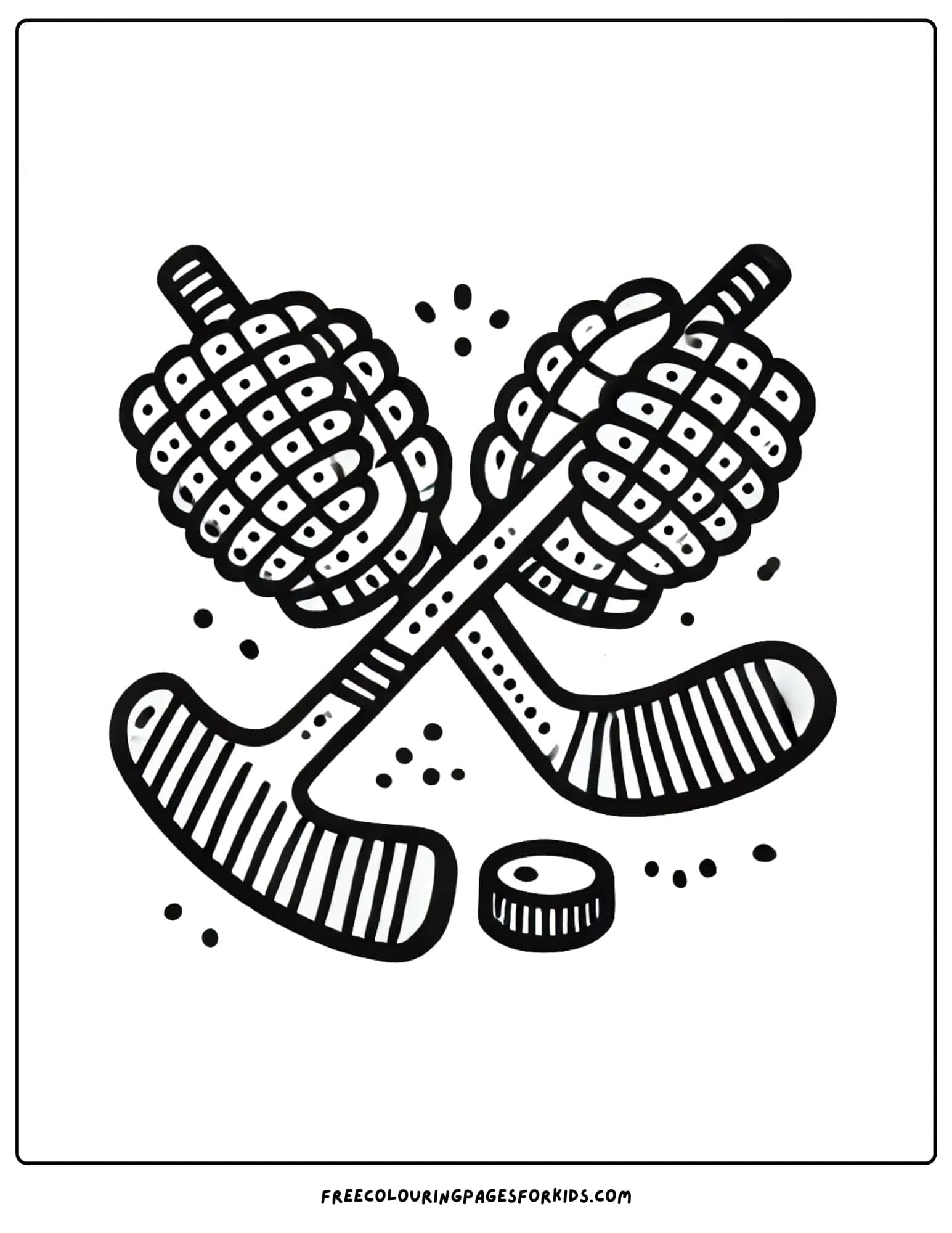 ice hockey gloves and stick page