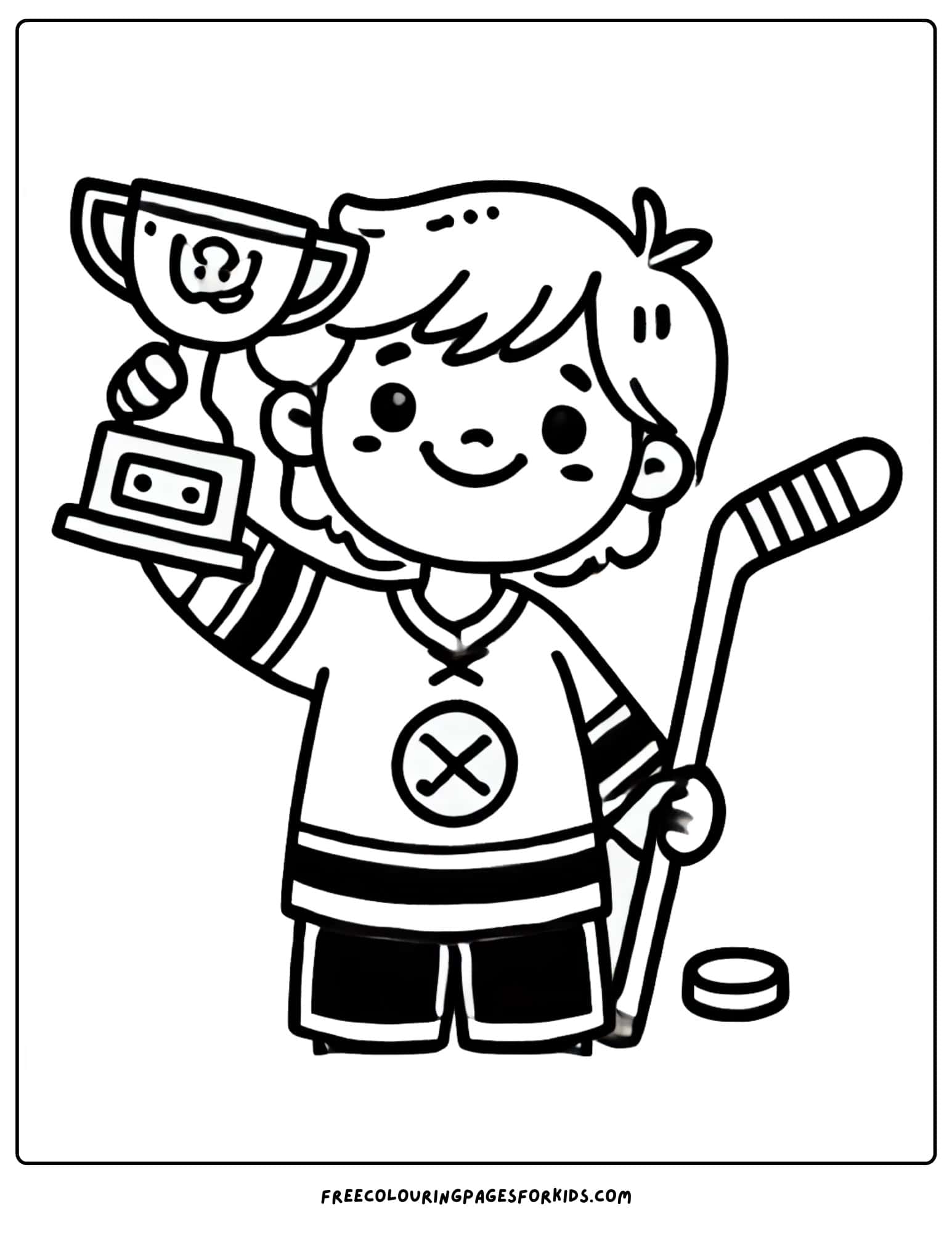 ice hockey kid holding trophy page