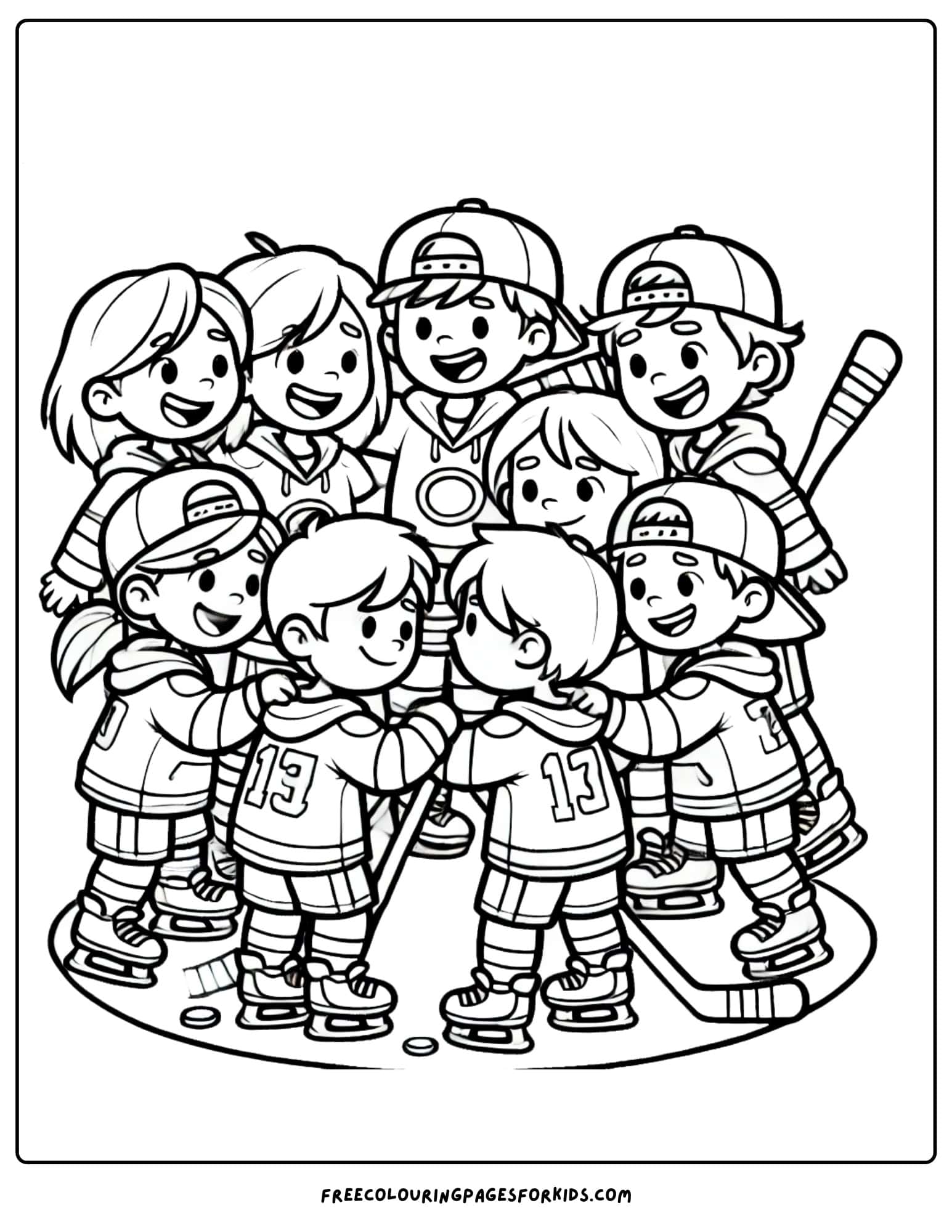 ice hockey team huddle page