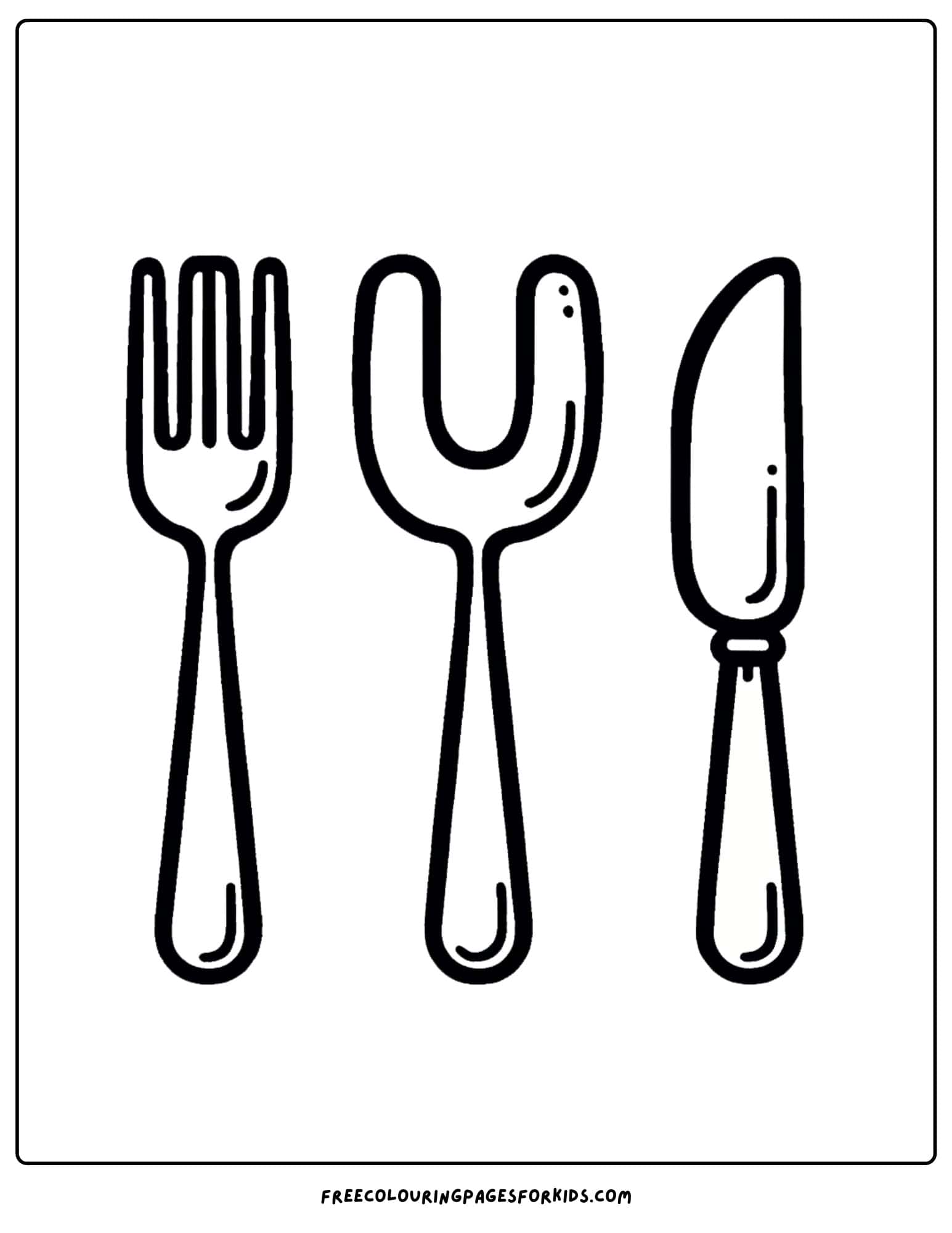 letter U for utensils coloring page