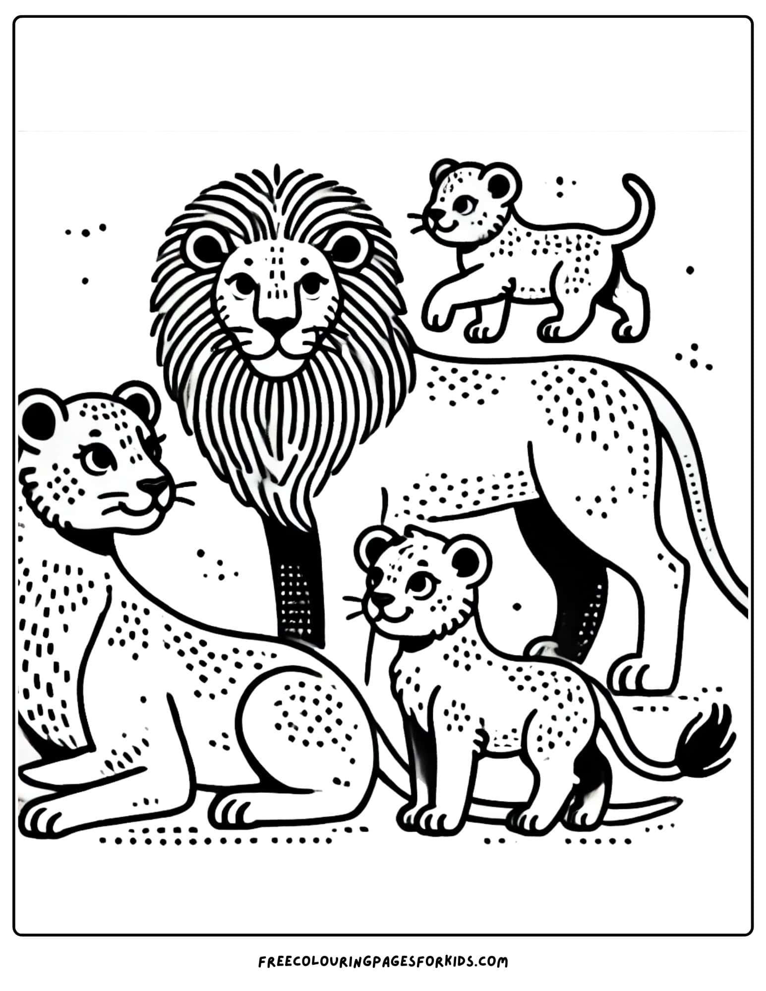 lion family coloring page