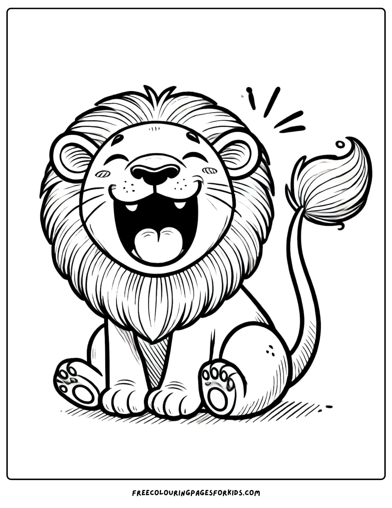 lion roaring coloring page