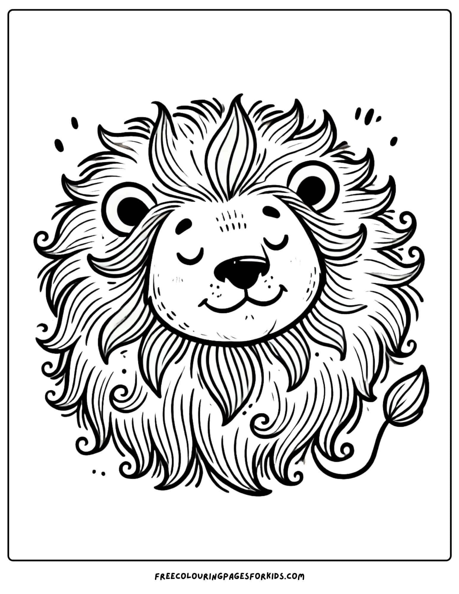 lion with a big mane coloring page