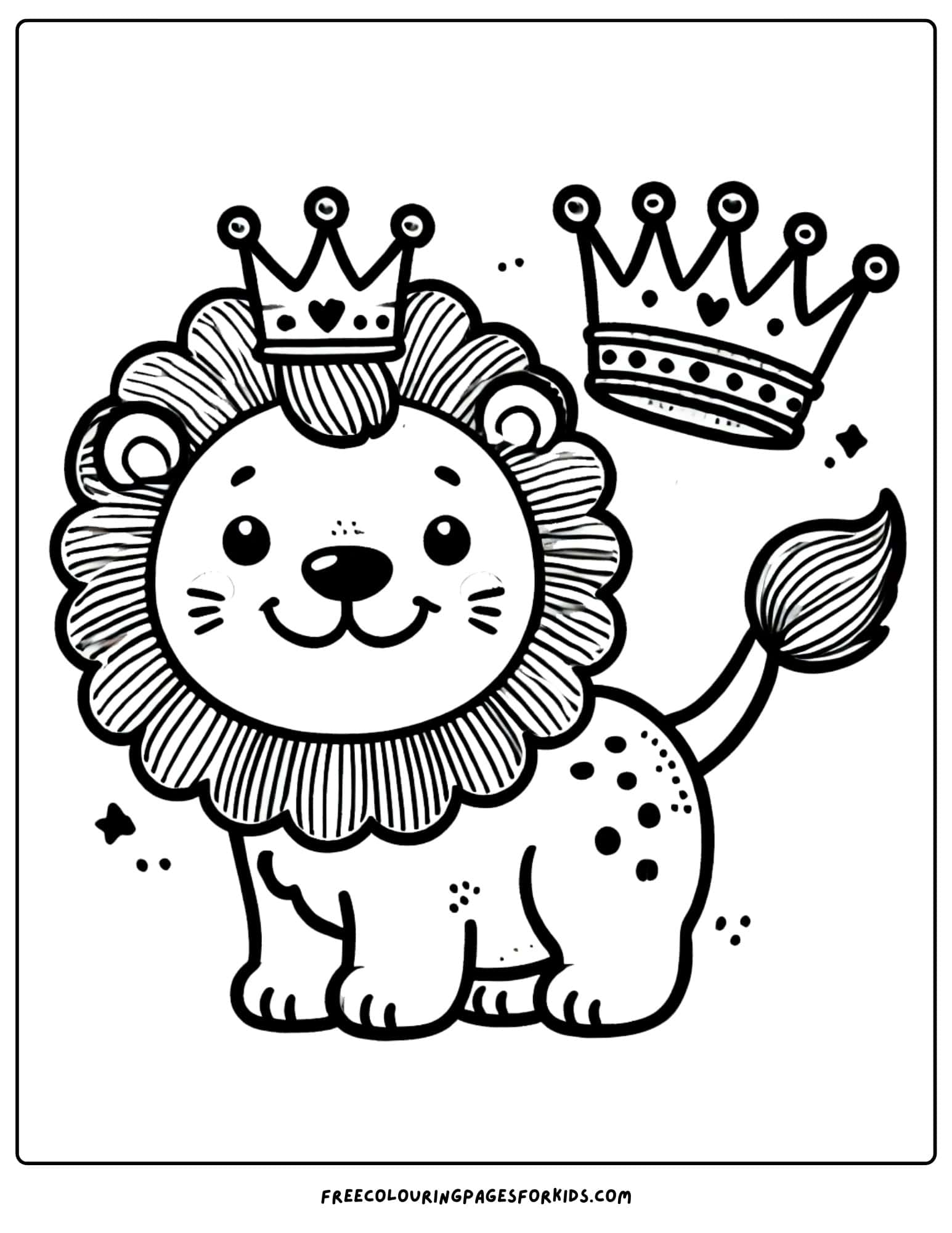 lion with a crown coloring page