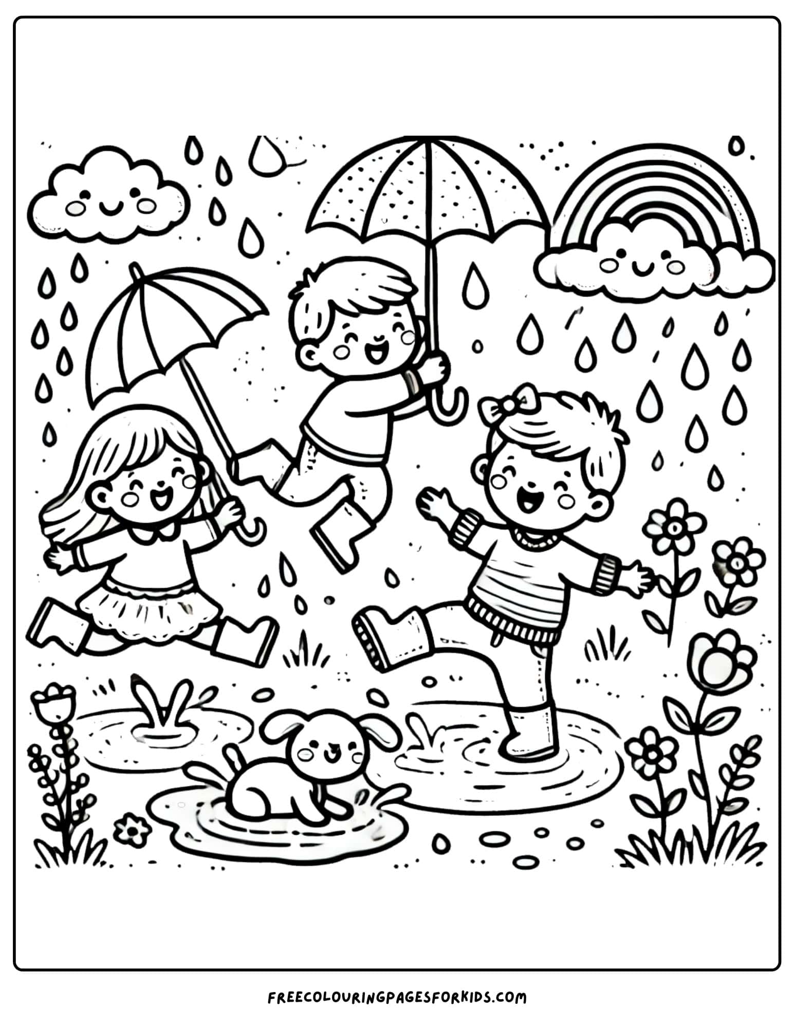 nature rainy day fun coloring page