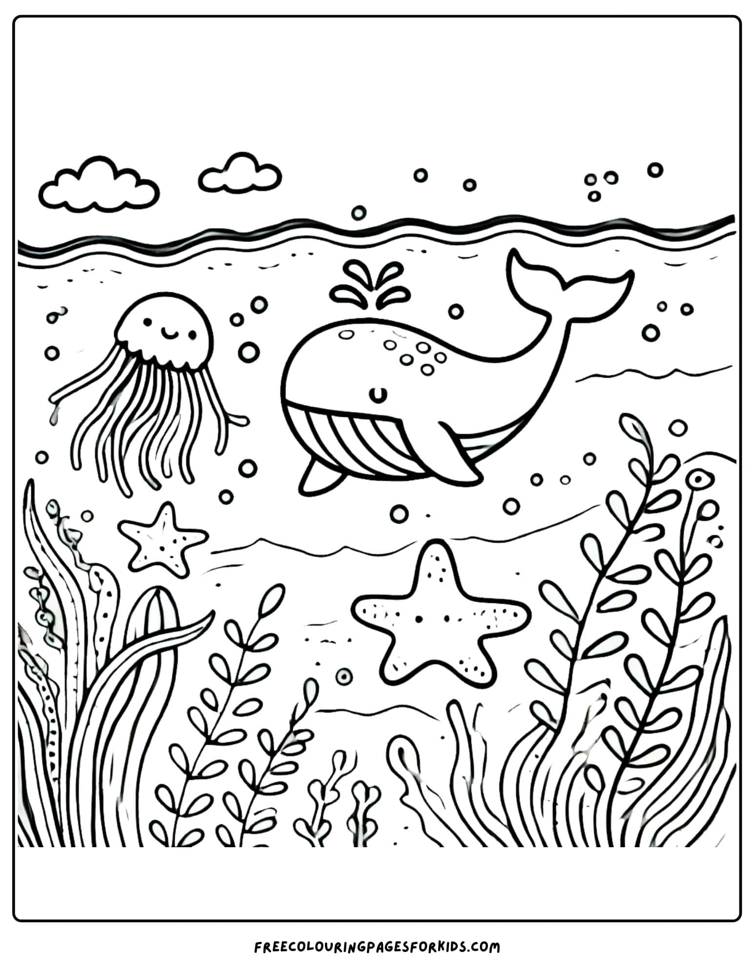 nature under the sea coloring page