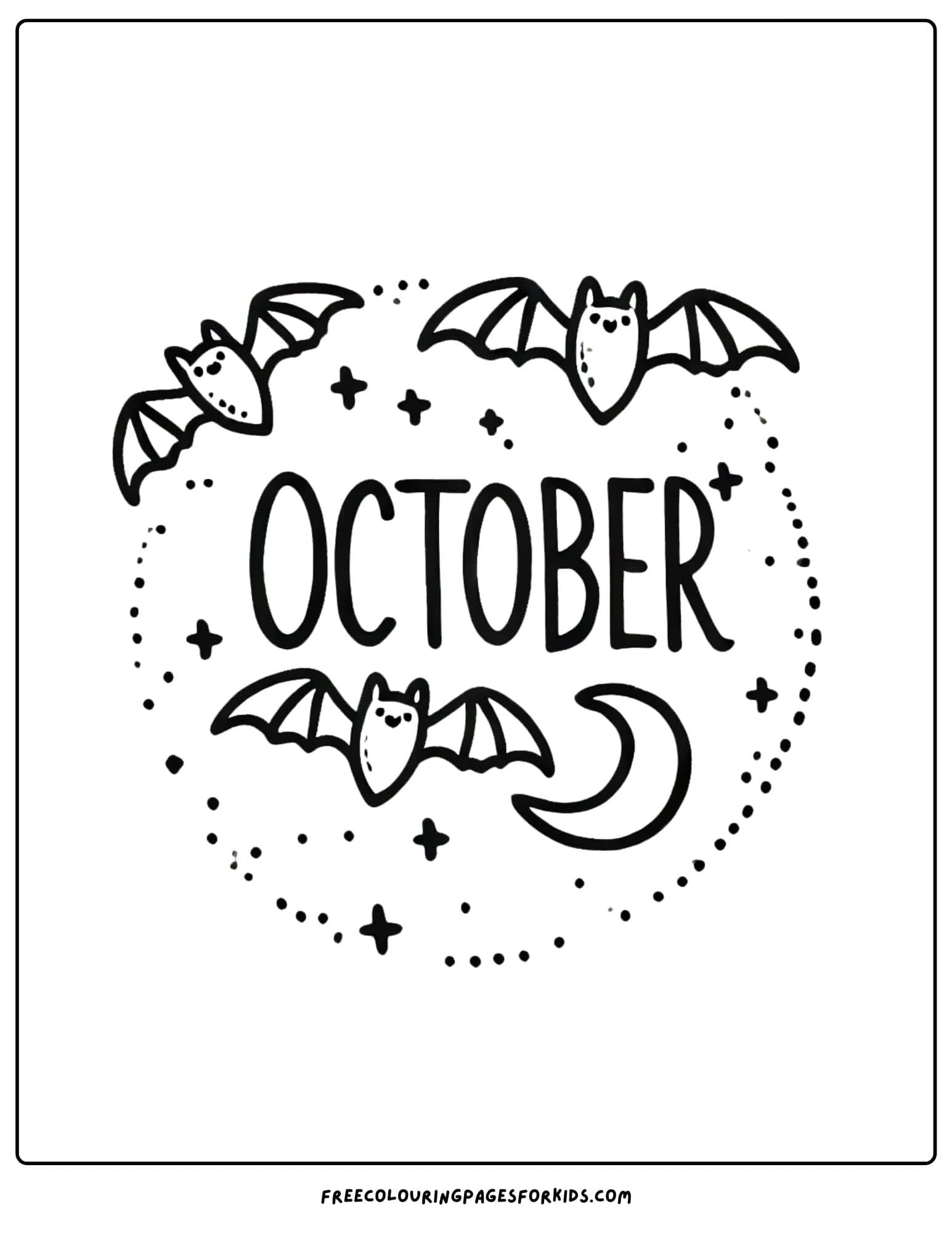 october bats in the night coloring page