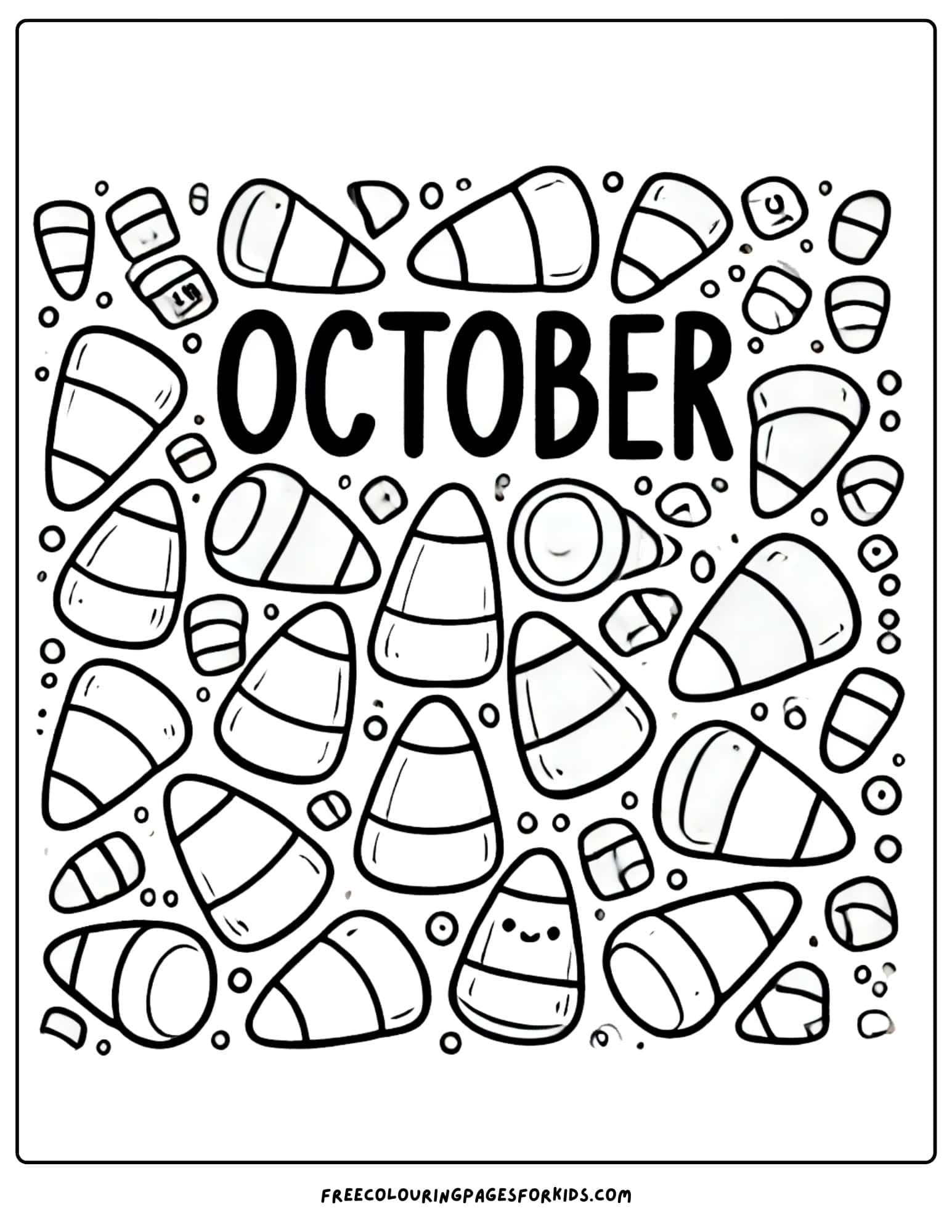 october candy corn coloring page