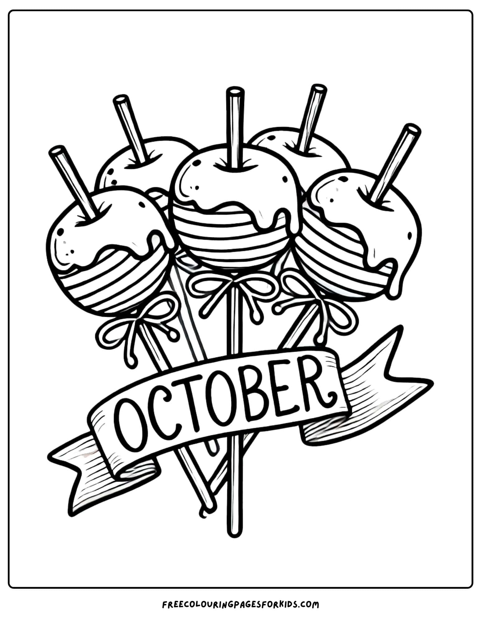 october caramel apples coloring page