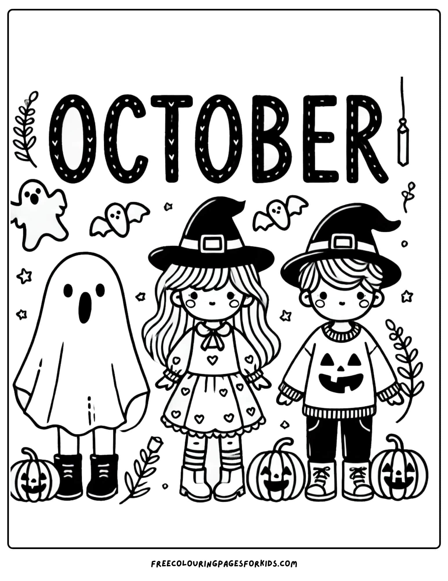 october halloween costumes coloring page