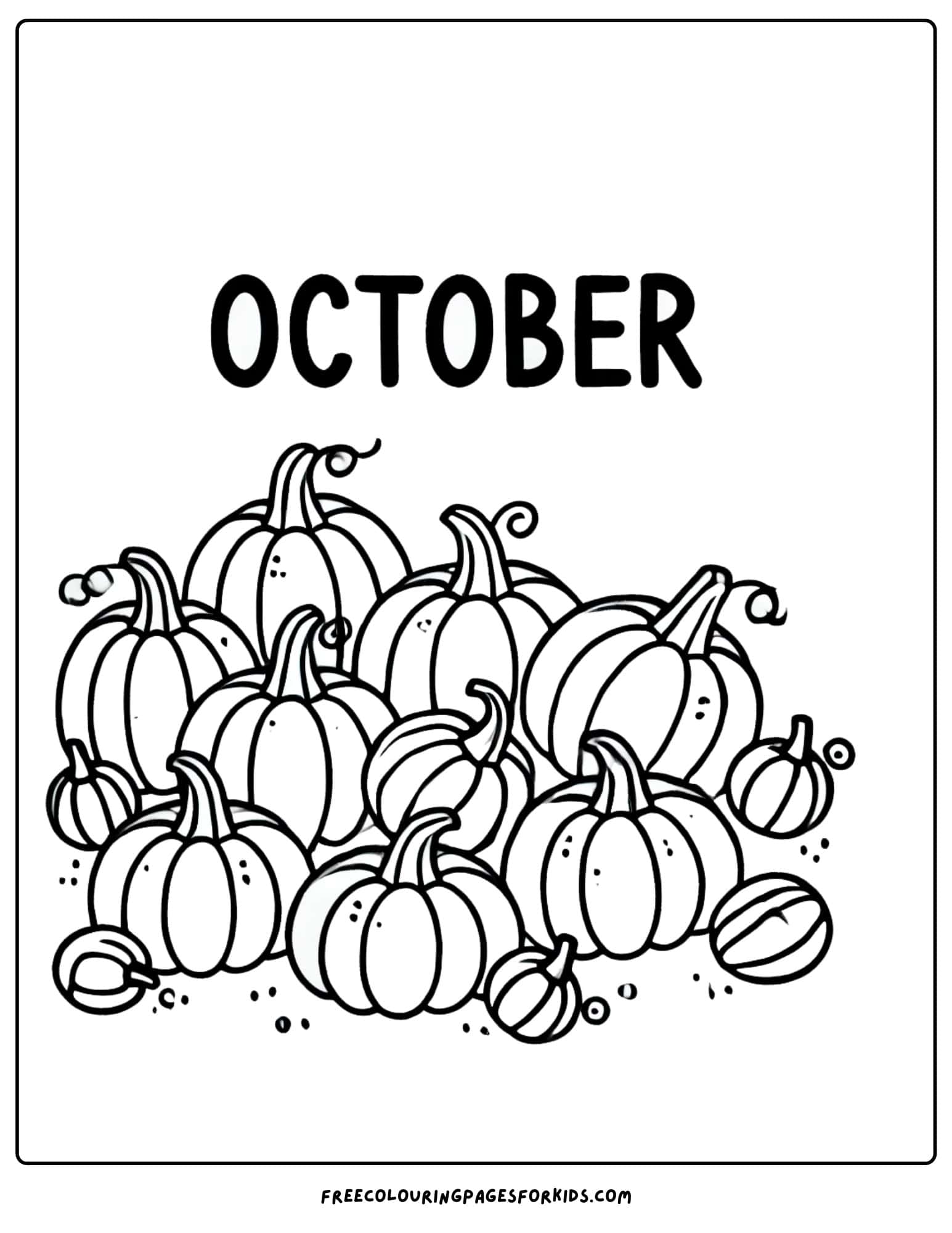 october pumpkin patch coloring page