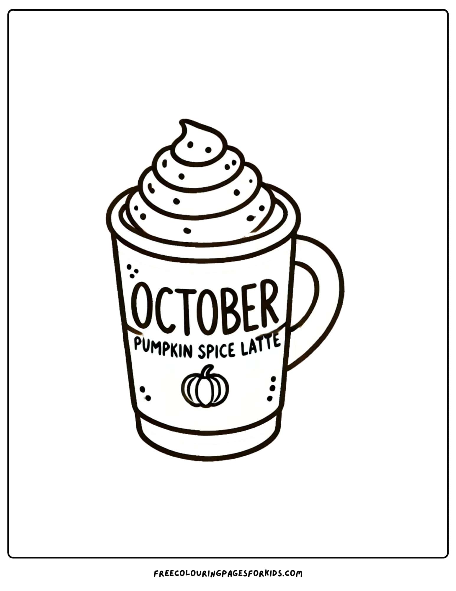 october pumpkin spiced latte coloring page