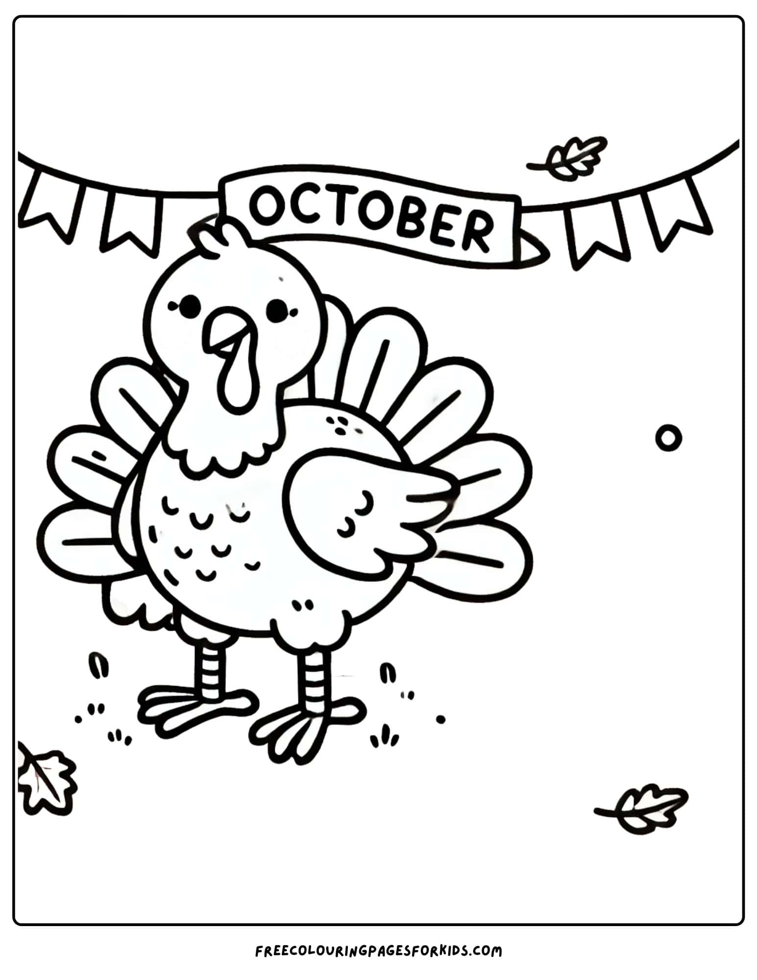 october turkey coloring page