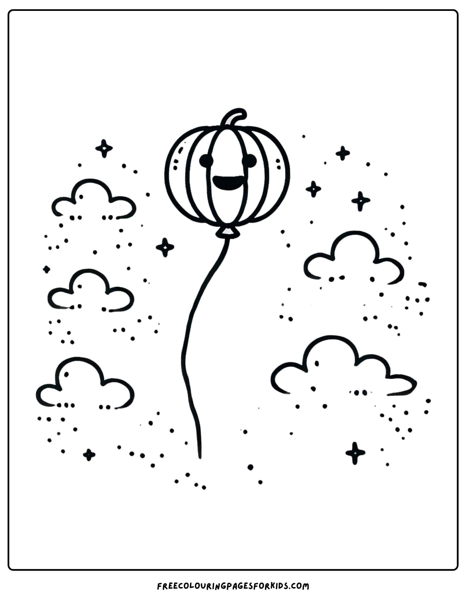 pumpkin balloon coloring page