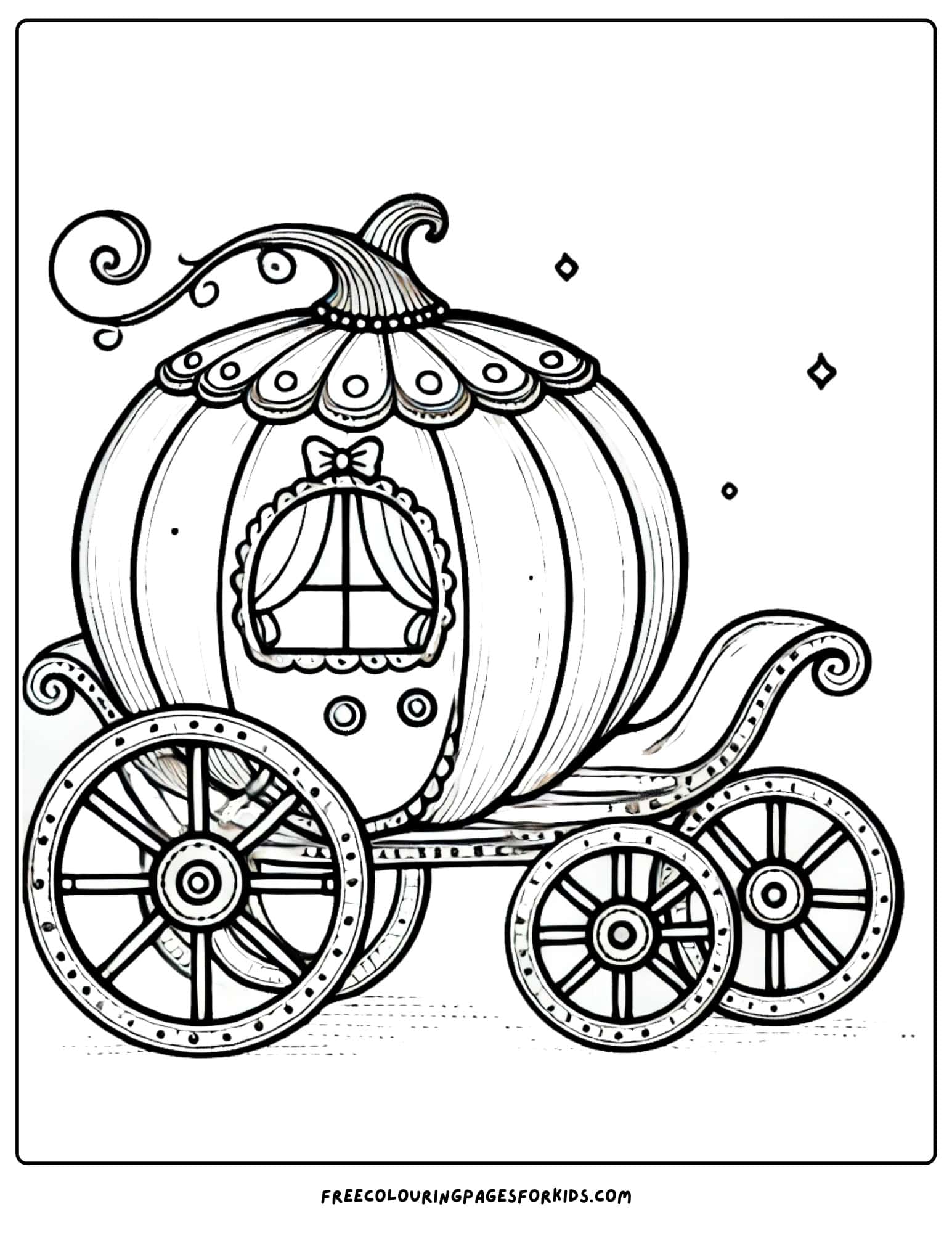 pumpkin carriage coloring page