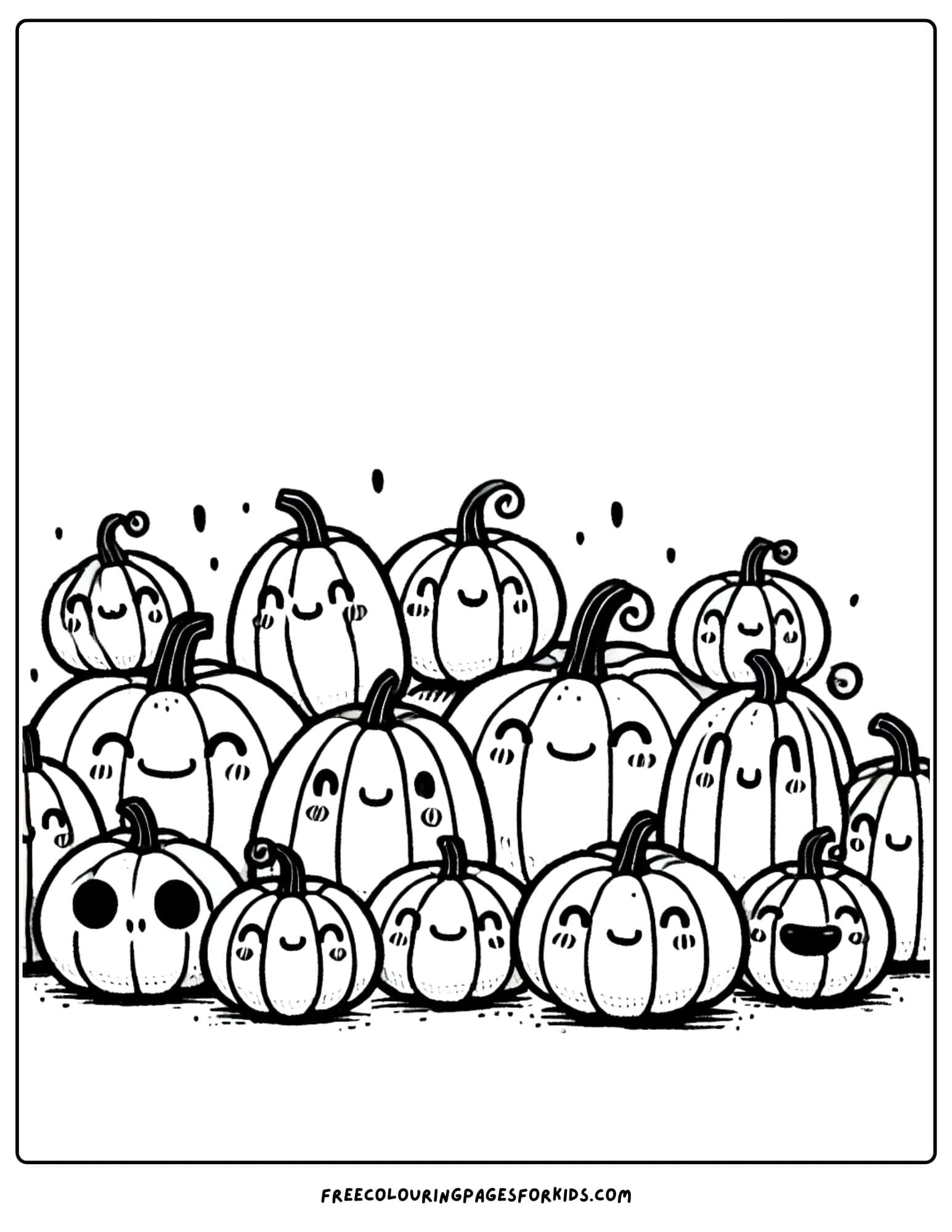 pumpkin funny faces coloring page