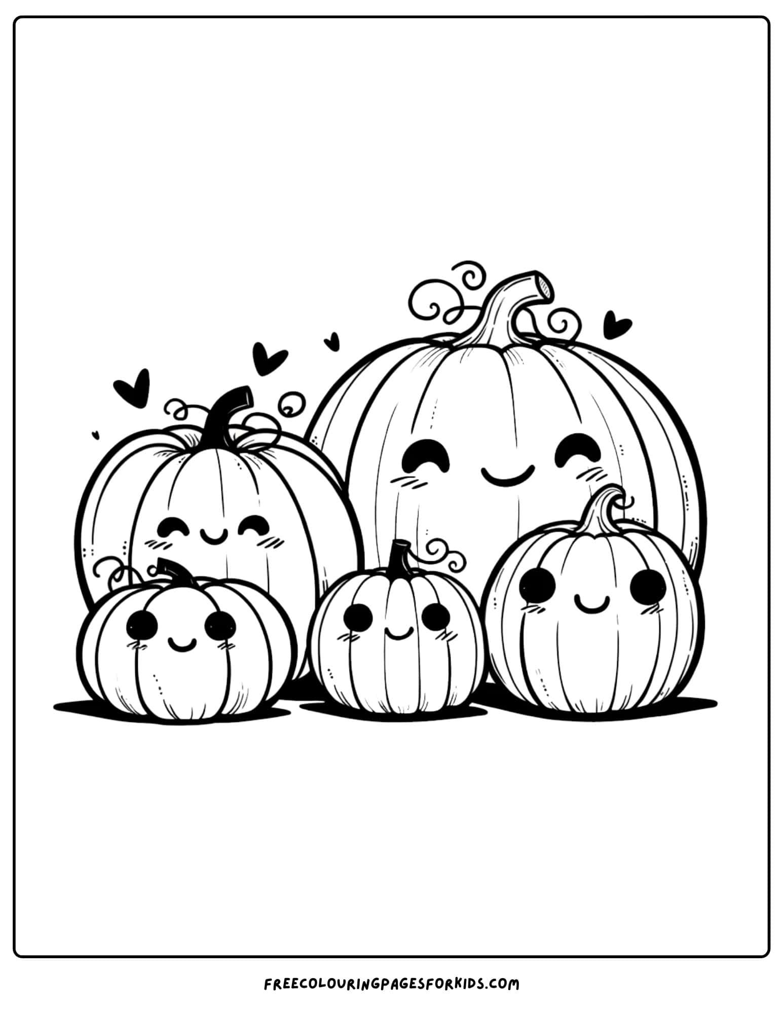 pumpkin family coloring page