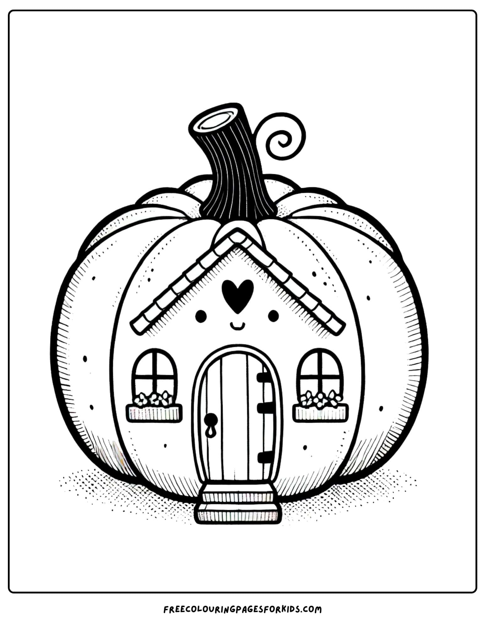 pumpkin house coloring page